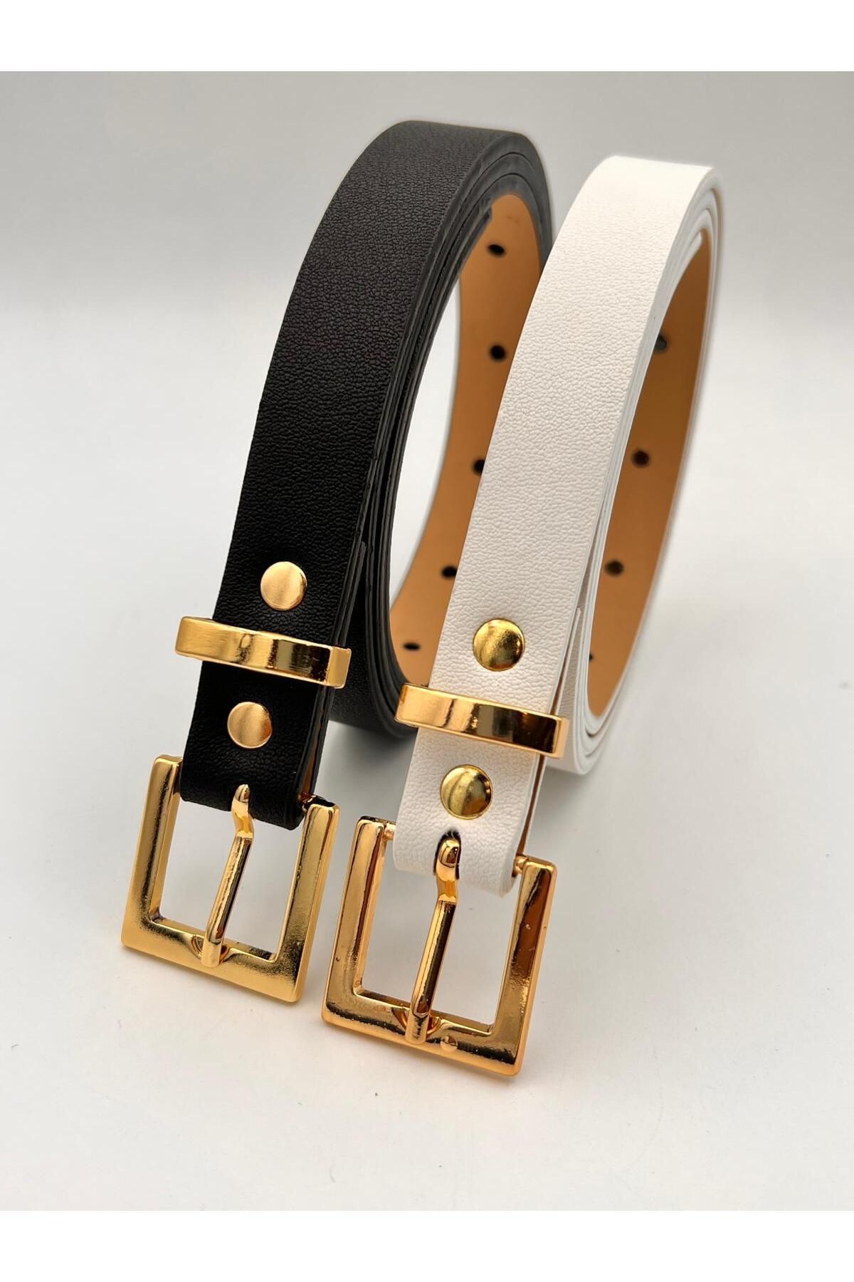 NOİR LUXE 2 cm Körülü Gold Tokalı Kadın Kemer Pantolon Kemeri Elbise Kemeri Gömlek Kemeri Ceket Kemer