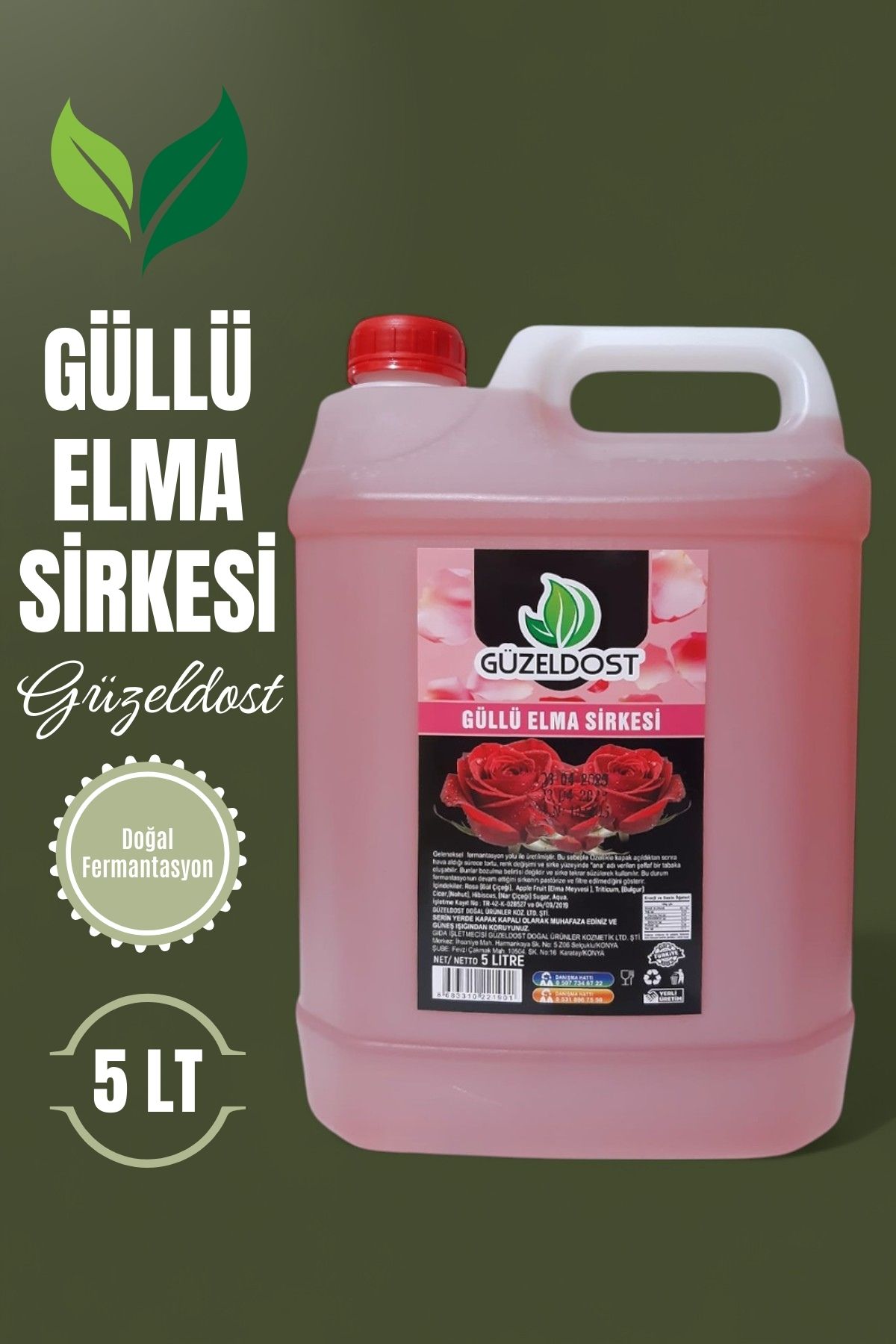 Güzeldost 5 Lt'lik Güllü Elma Sirkesi