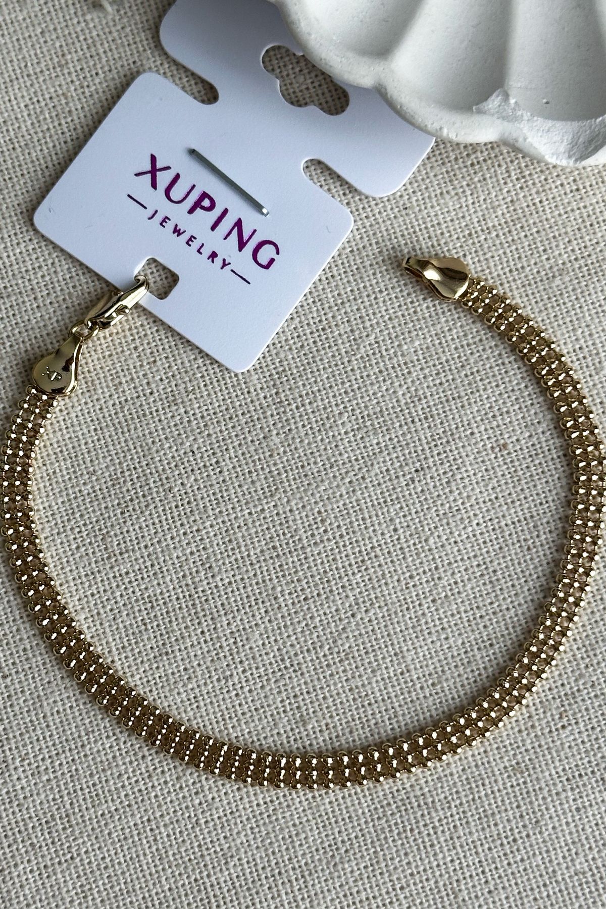 Modacaprea Xuping 14K 19 cm Hasır Zincir Kadın Bileklik Kadın Karamaz Bileklik Yıldız Bileklik