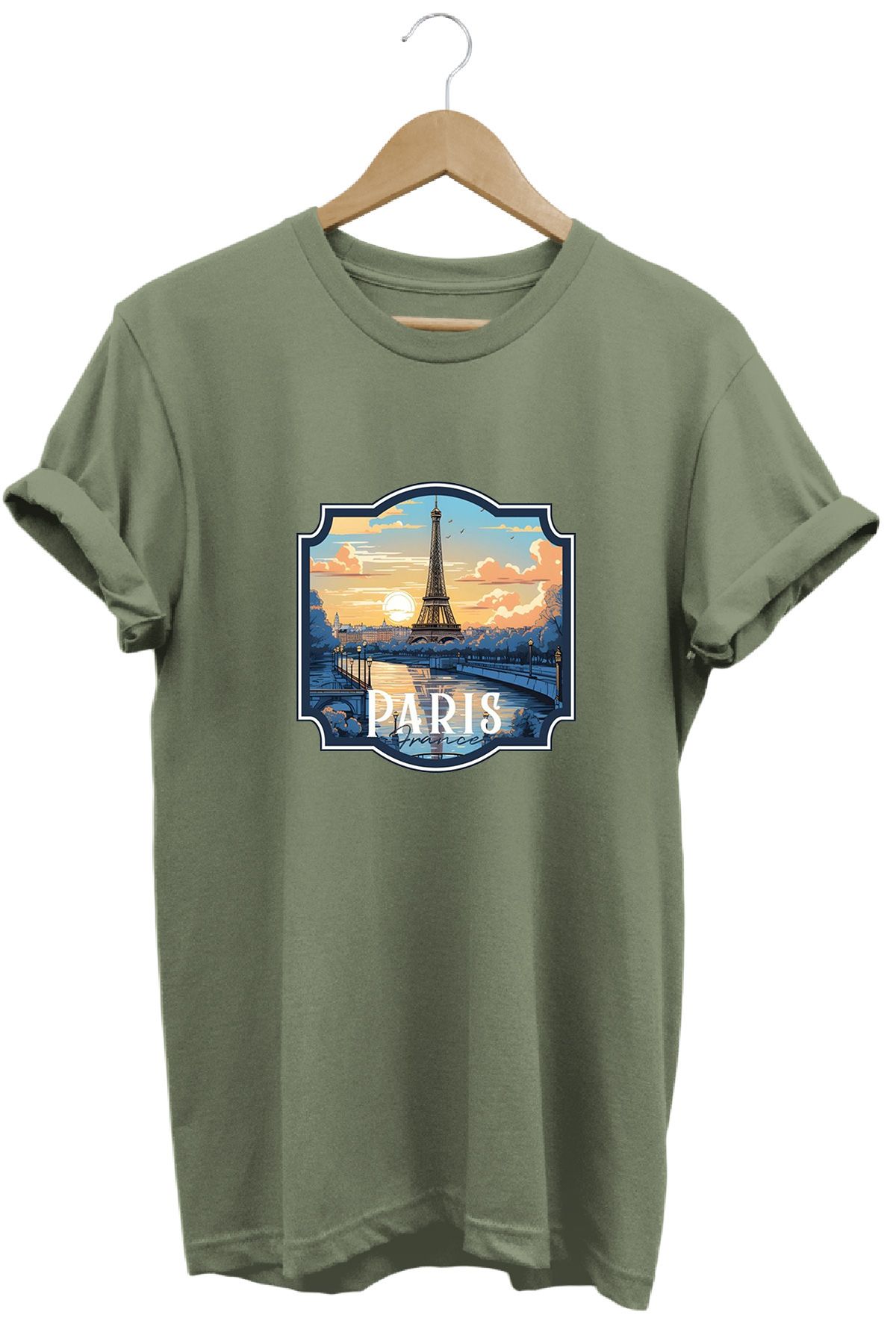 remonz Şehirler Serisi Paris Baskılı %100 Pamuk Regular Fit Bisiklet Yaka T-shirt