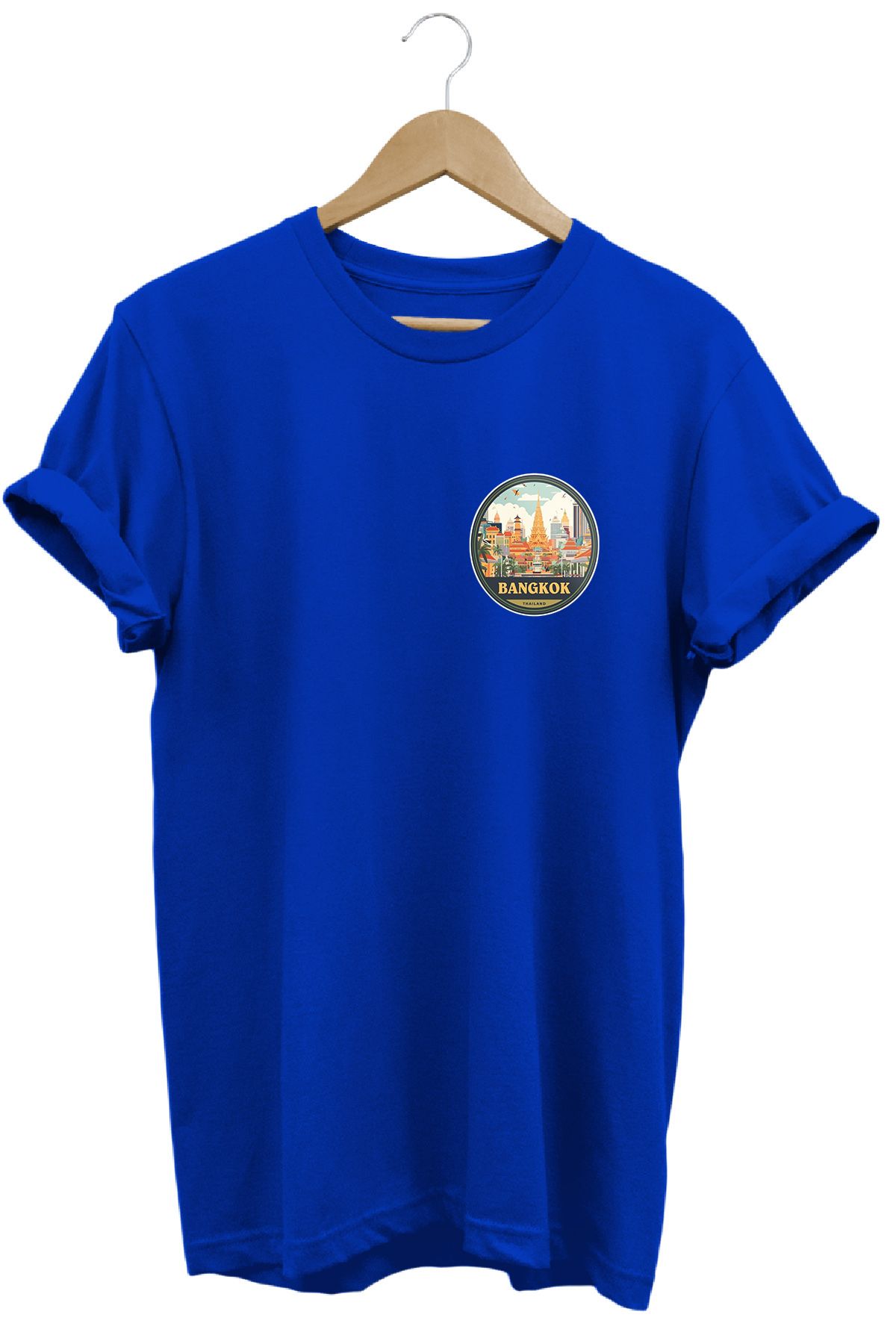 remonz Şehirler Serisi Bangkok Baskılı %100 Pamuk Regular Fit Bisiklet Yaka T-shirt