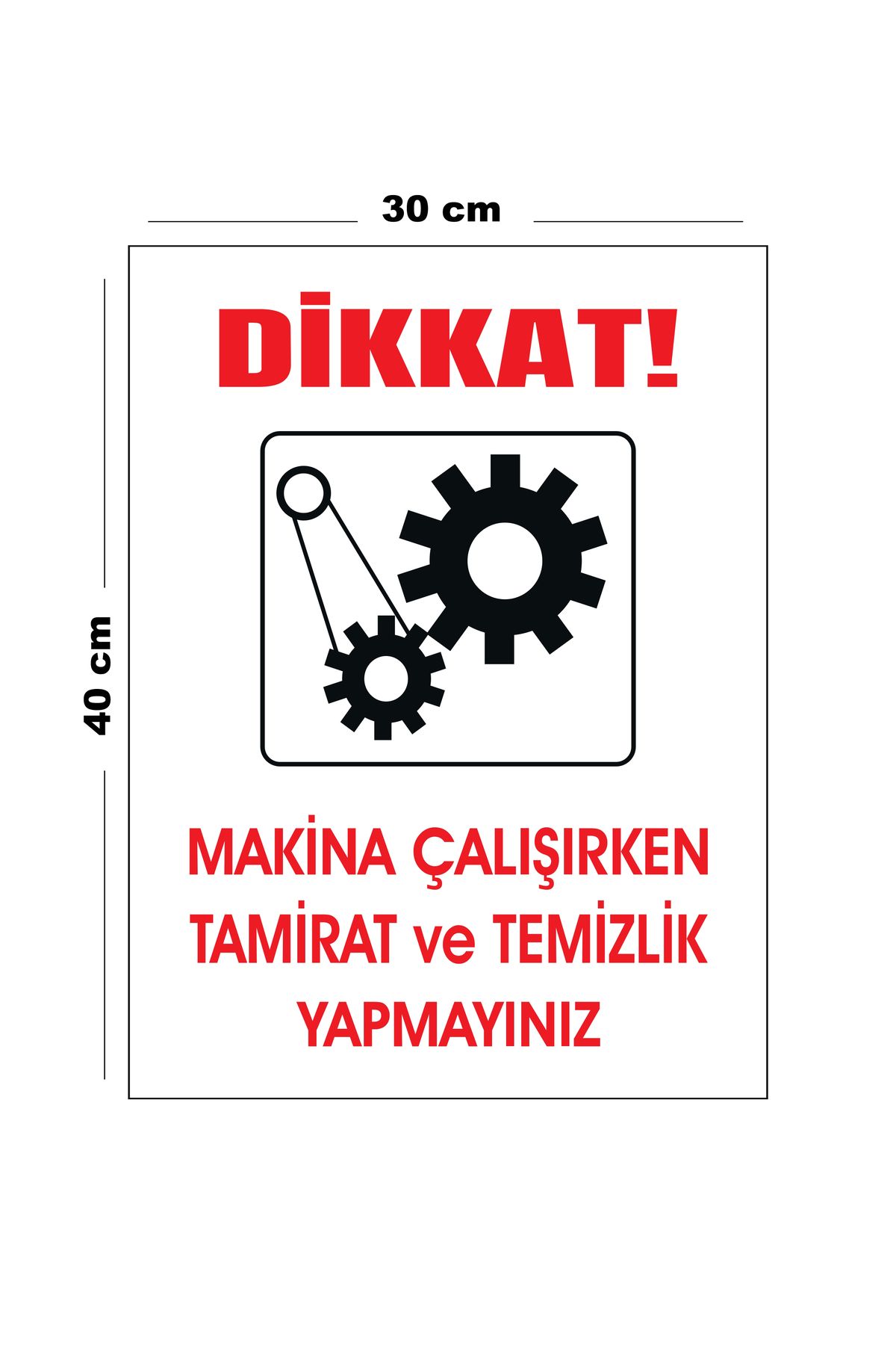 Lucena-Metal Attention Machinery Do Not Repair or Clean While Working 30cm X 40cm A3 Size Warning 1