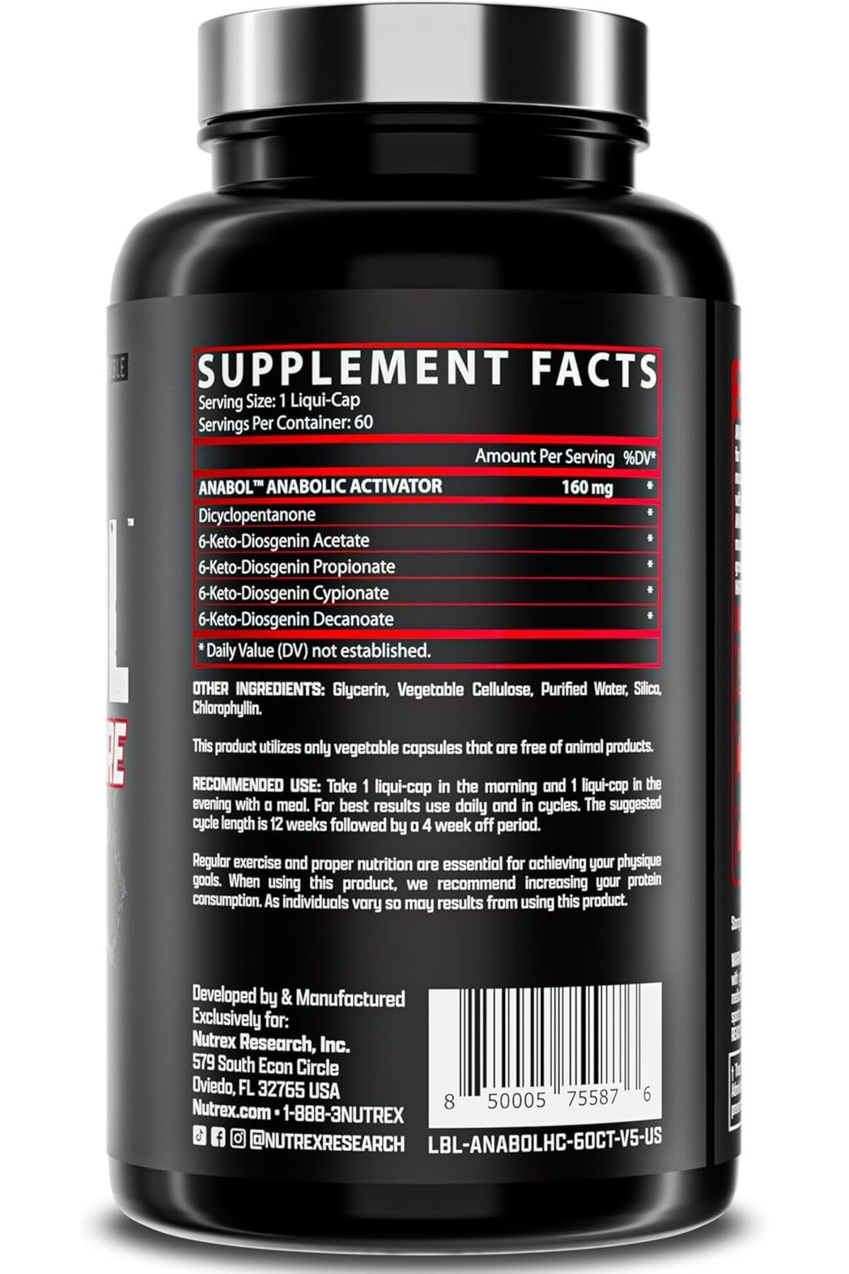Nutrex Research-منشط أنابول هاردكور الابتنائي، عامل بناء العضلات وتقويتها، 60 قرصًا 5