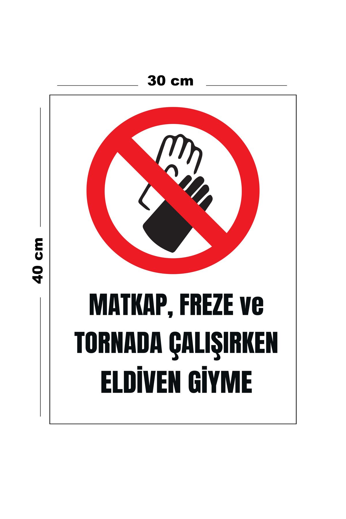 Lucena-Wearing Gloves While Working on Metal Drill Milling and Lathe 30cm X 40cm A3 Size Warning Sign 1