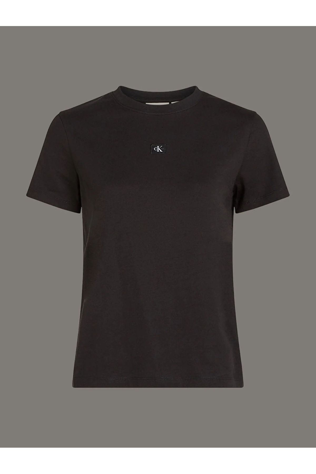CK Jeans Kadın Woven Label Regular Siyah T-shirt J20J225243-BEH