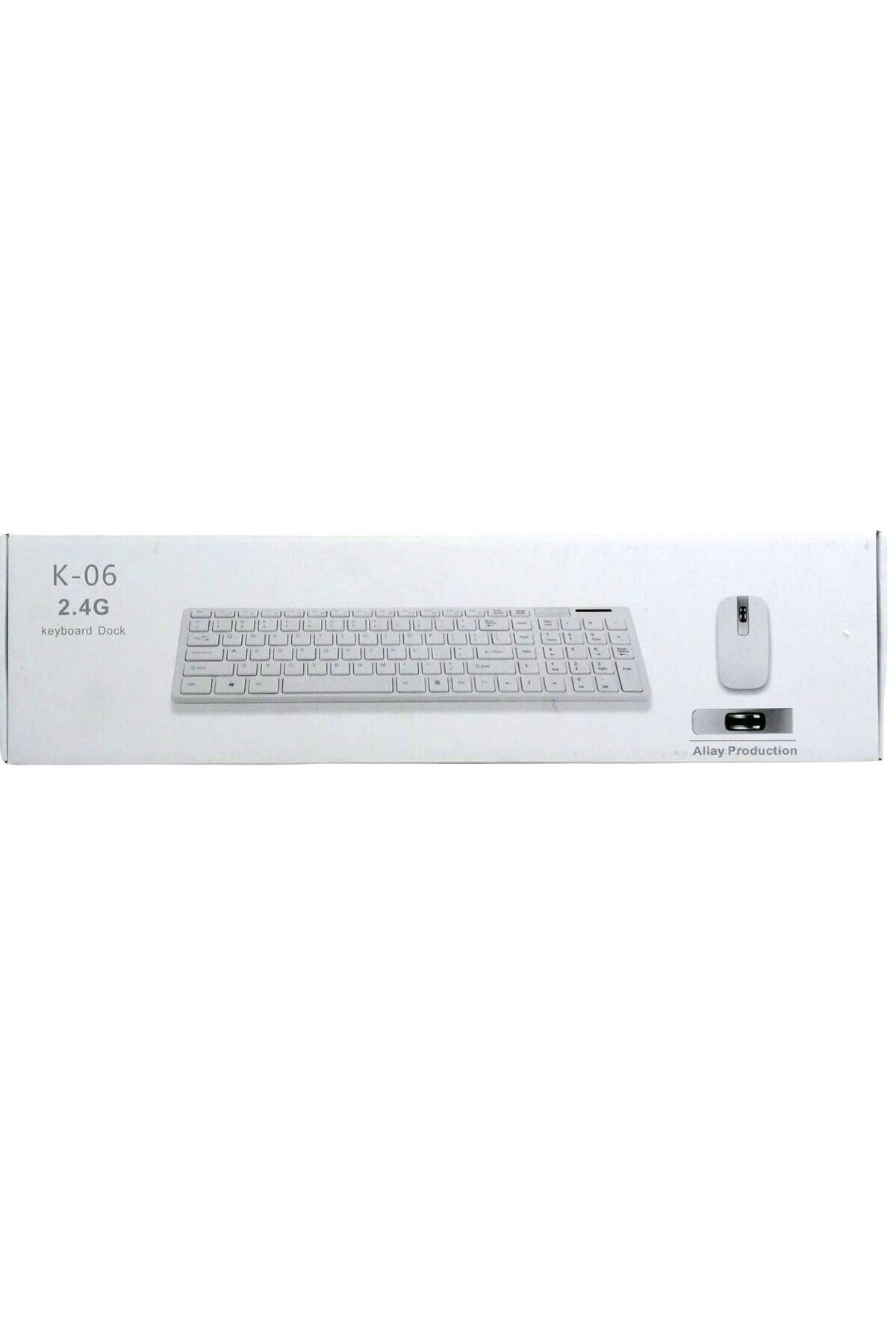 POEBGO FAMİLY'S K-06 BEYAZ DOCK WIRELESS KABLOSUZ KLAVYE MOUSE S PL-374 (5162)
