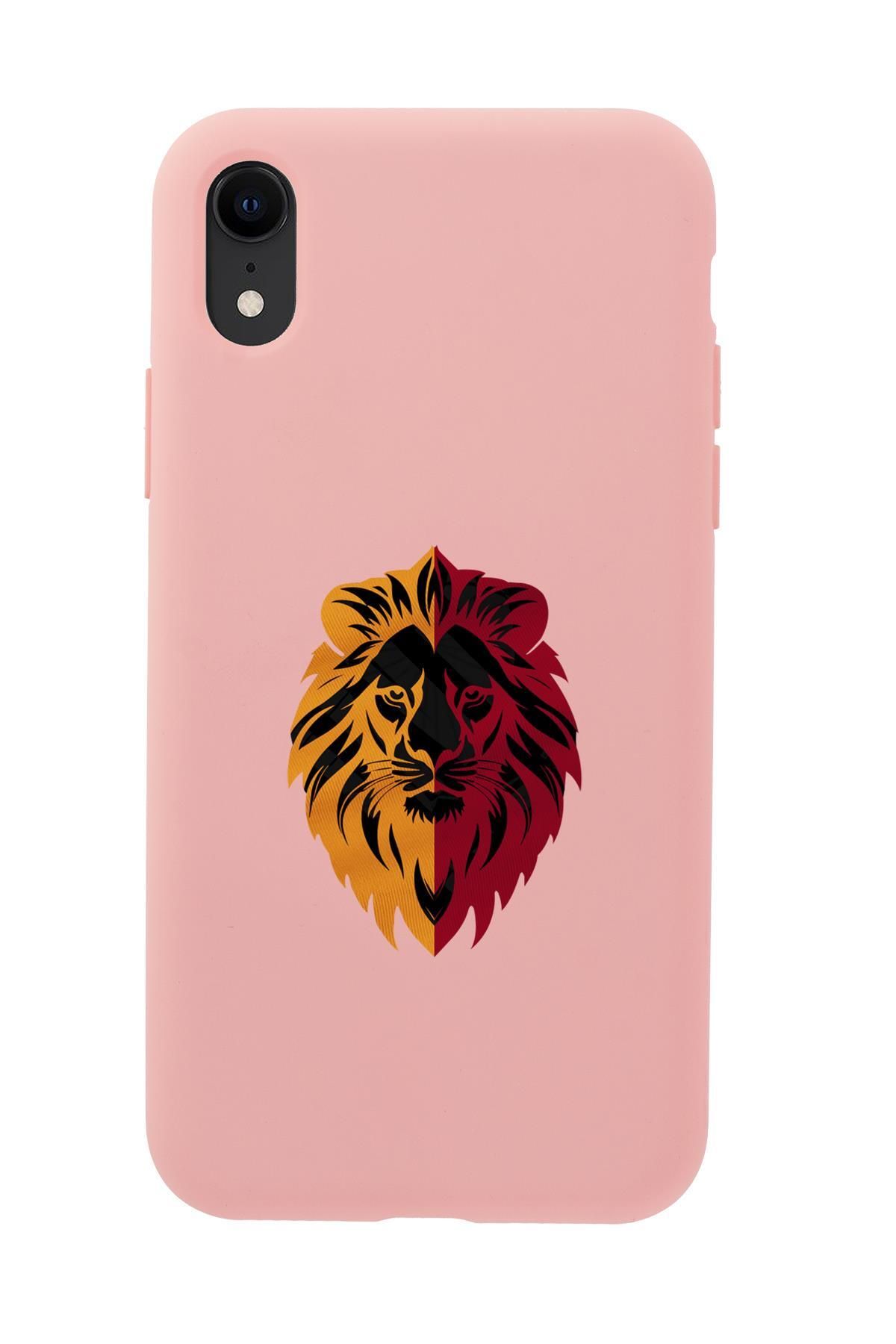 mooodcase iPhone Xr Uyumlu Sarı Kırmızı Aslan Desenli Premium Silikonlu Telefon Kılıfı