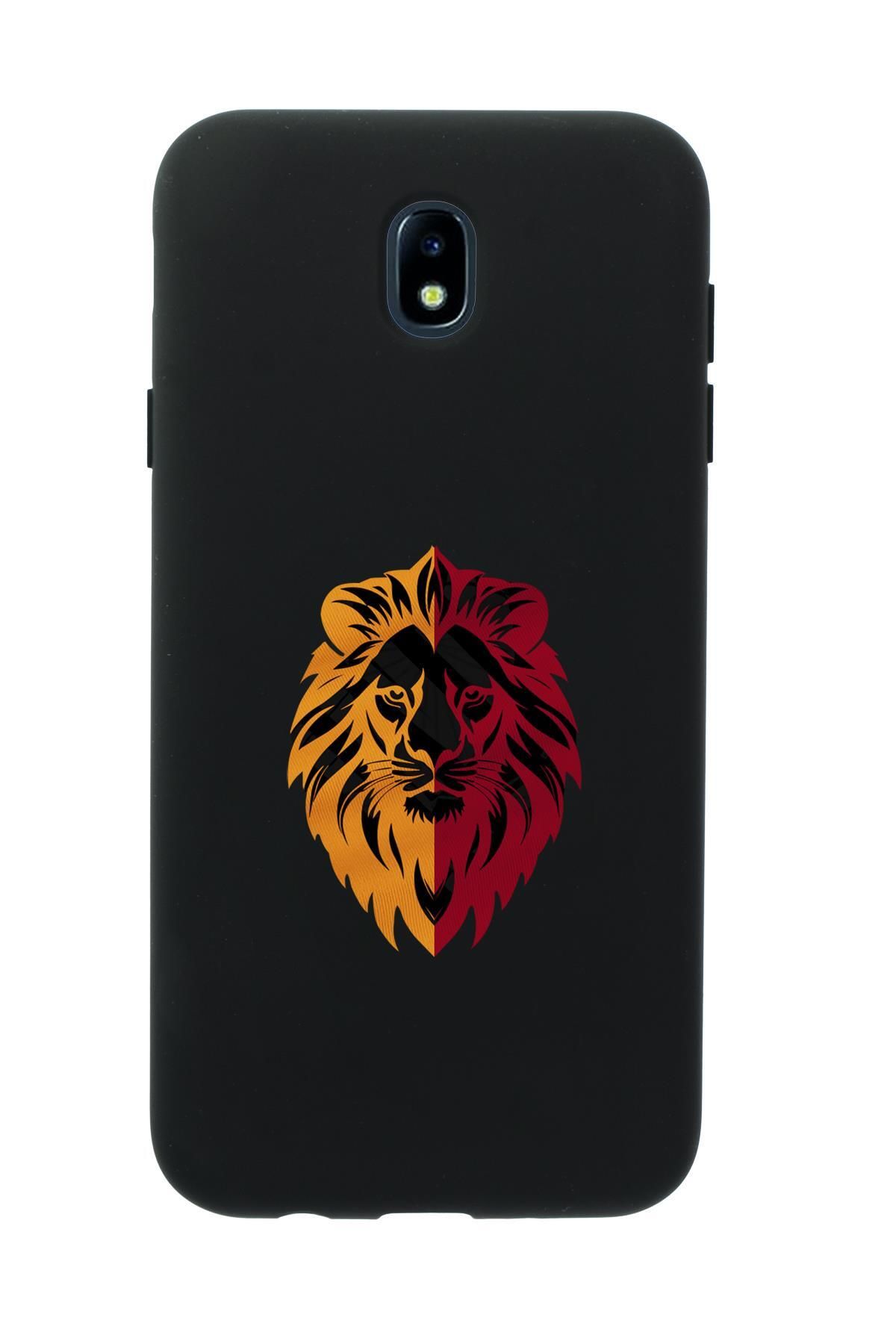 mooodcase Samsung J7 Pro Uyumlu Sarı Kırmızı Aslan Desenli Premium Silikonlu Telefon Kılıfı