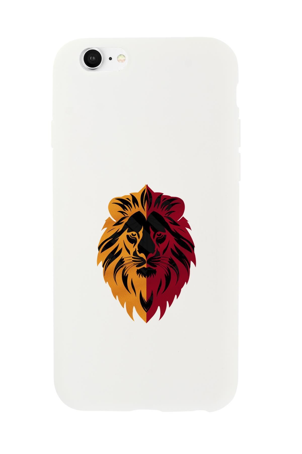 mooodcase iPhone 6S Uyumlu Sarı Kırmızı Aslan Desenli Premium Silikonlu Telefon Kılıfı