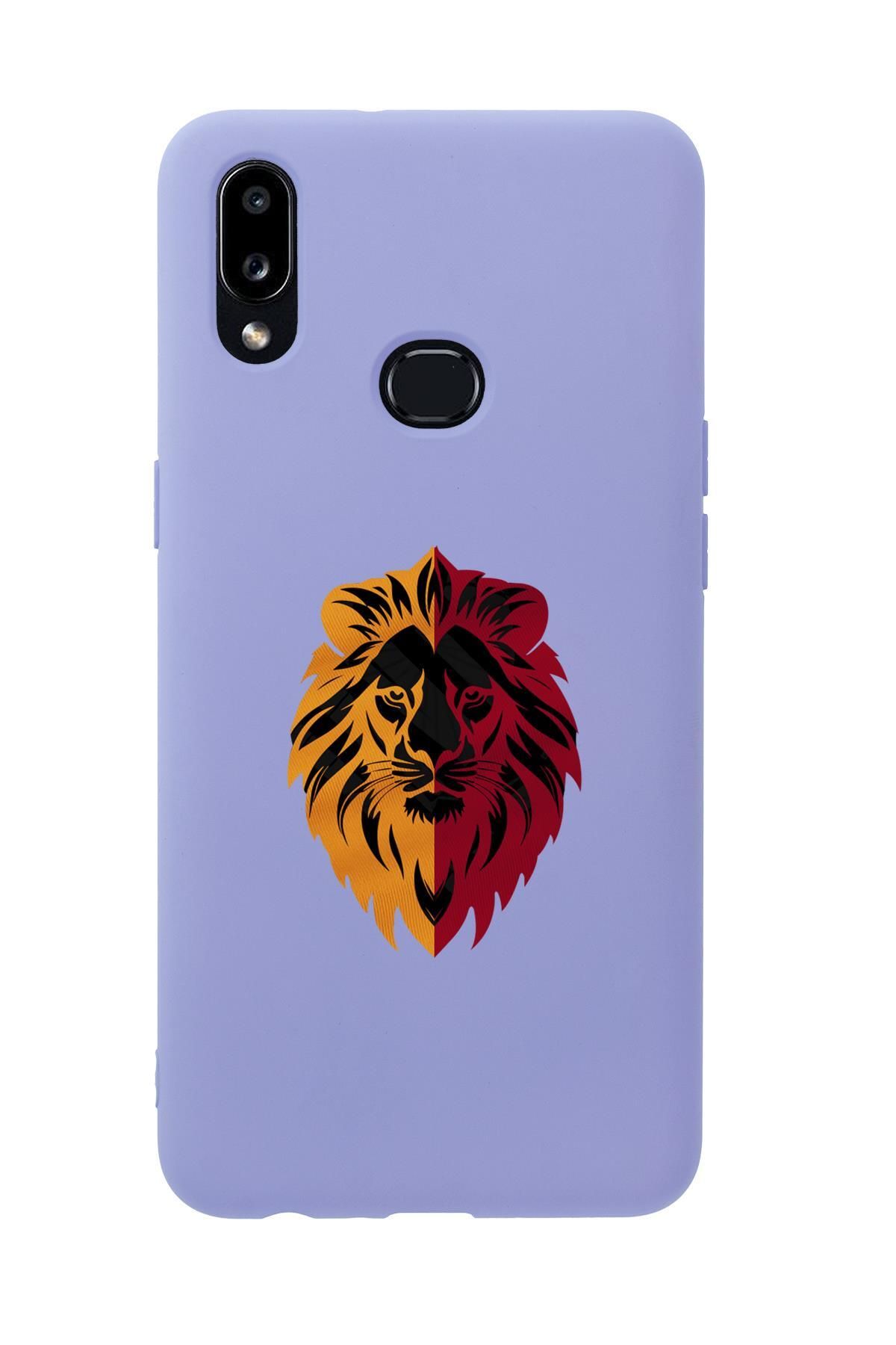 mooodcase Samsung A10s Uyumlu Sarı Kırmızı Aslan Desenli Premium Silikonlu Telefon Kılıfı