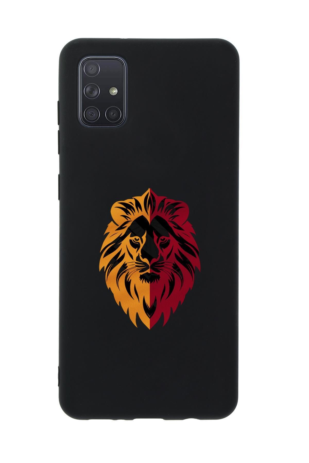 mooodcase Samsung A71 Uyumlu Sarı Kırmızı Aslan Desenli Premium Silikonlu Telefon Kılıfı