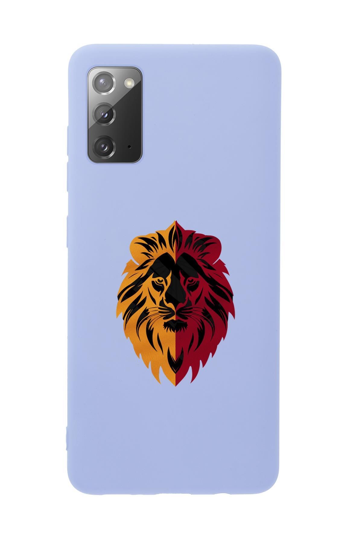 mooodcase Samsung Note 20 Uyumlu Sarı Kırmızı Aslan Desenli Premium Silikonlu Telefon Kılıfı