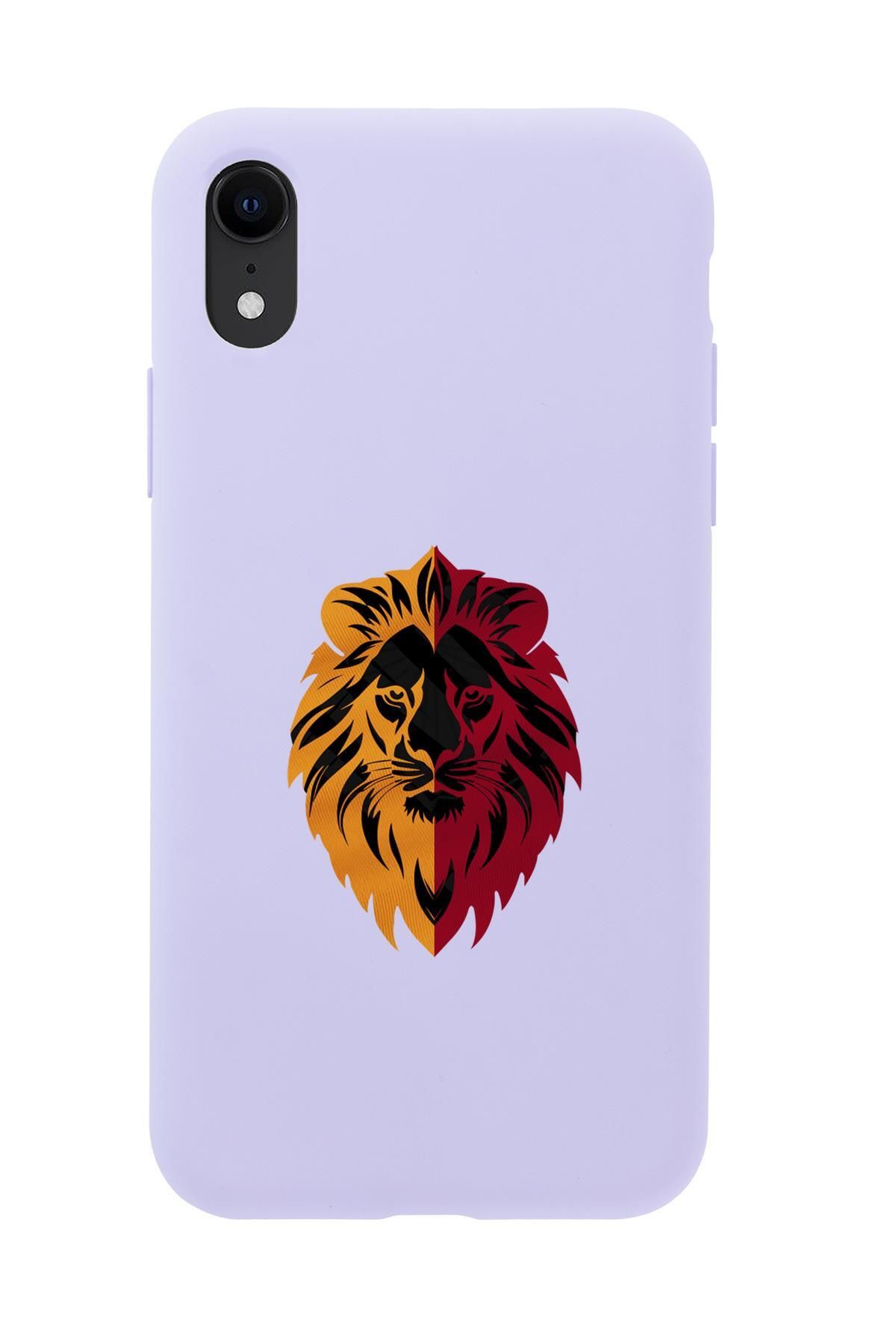 mooodcase iPhone Xr Uyumlu Sarı Kırmızı Aslan Desenli Premium Silikonlu Telefon Kılıfı