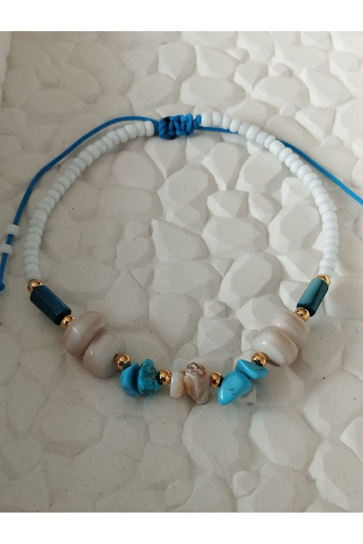Amabel Jewelerys Doğaltaş ve Kumboncuk Yaz Sıcağı Kadın Halhal
