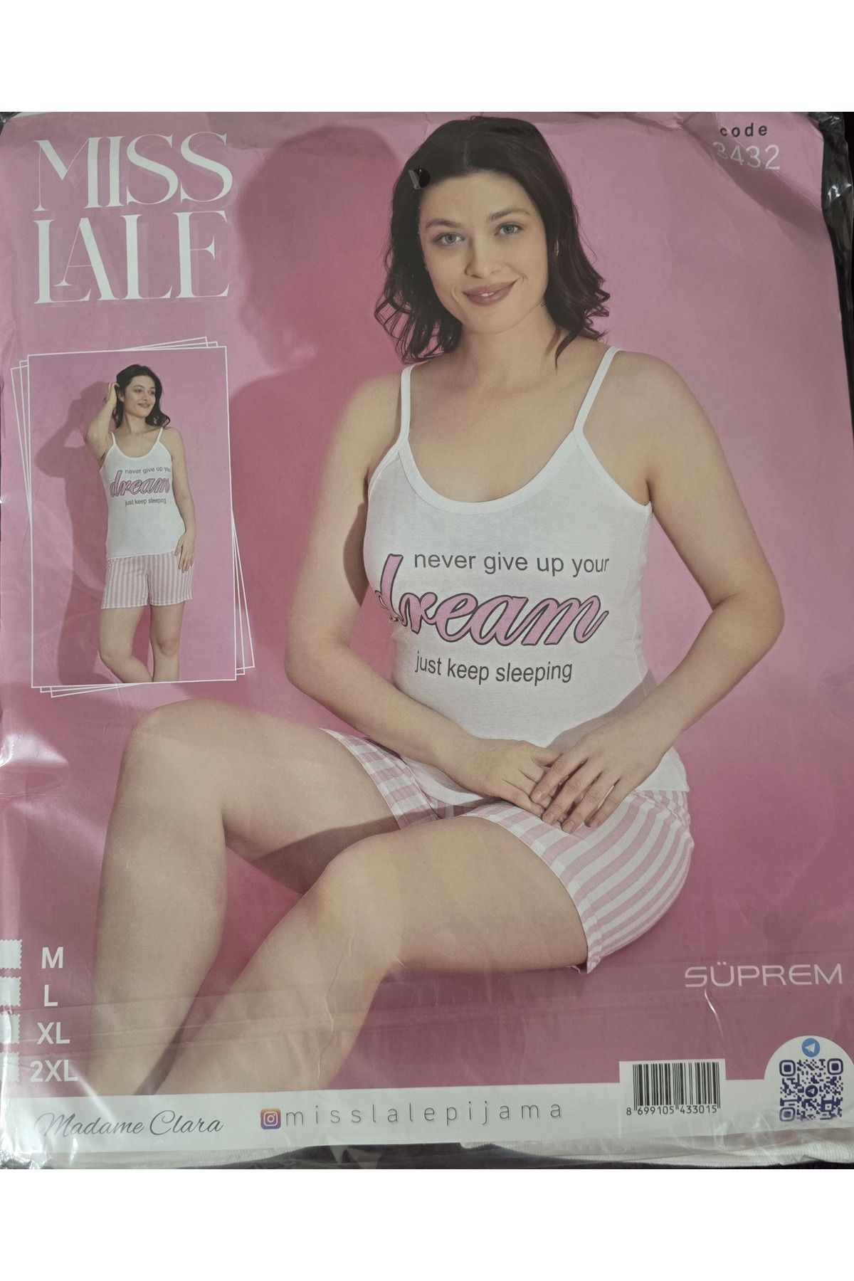 Miss Lale Pijama Kadın İp Askılı Şortlu Pijama Takımı