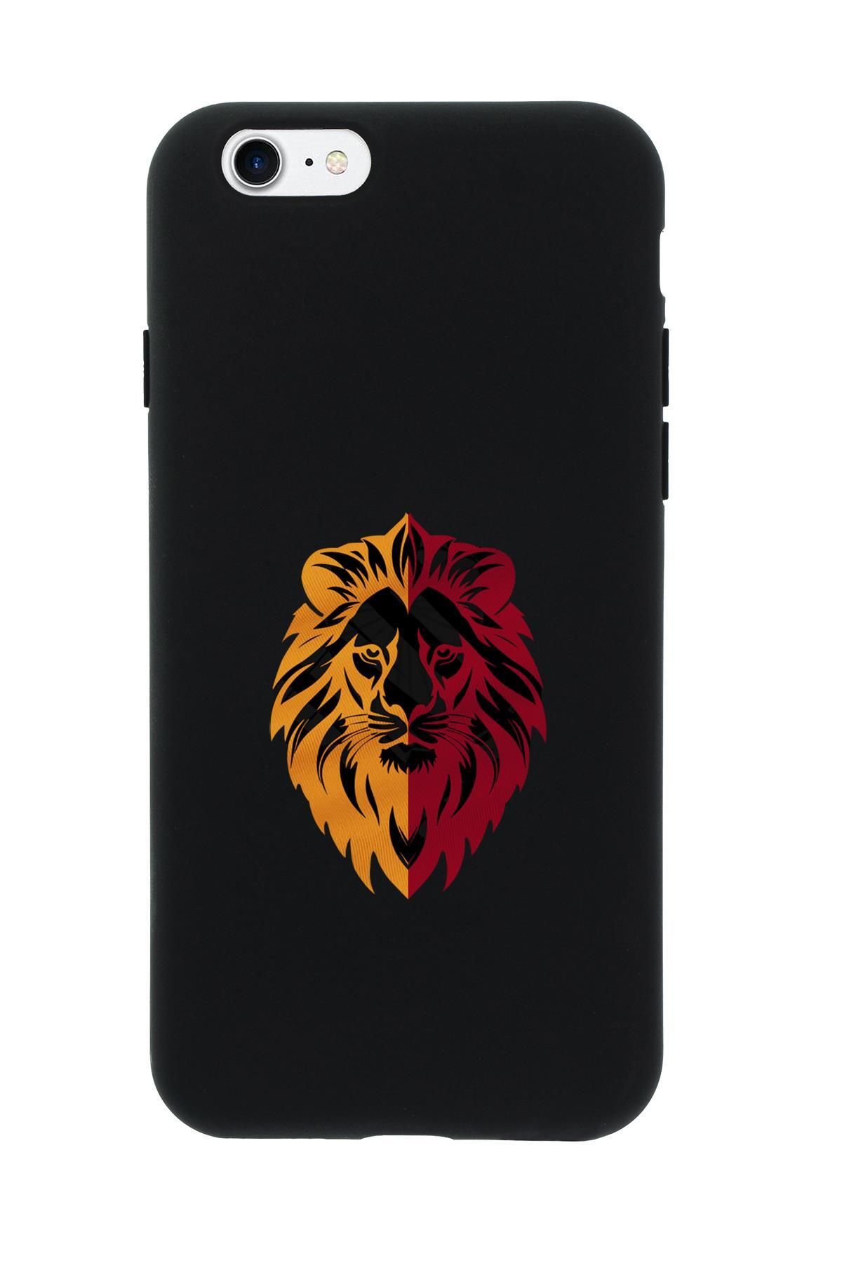 mooodcase iPhone SE 2020 Uyumlu Sarı Kırmızı Aslan Desenli Premium Silikonlu Telefon Kılıfı