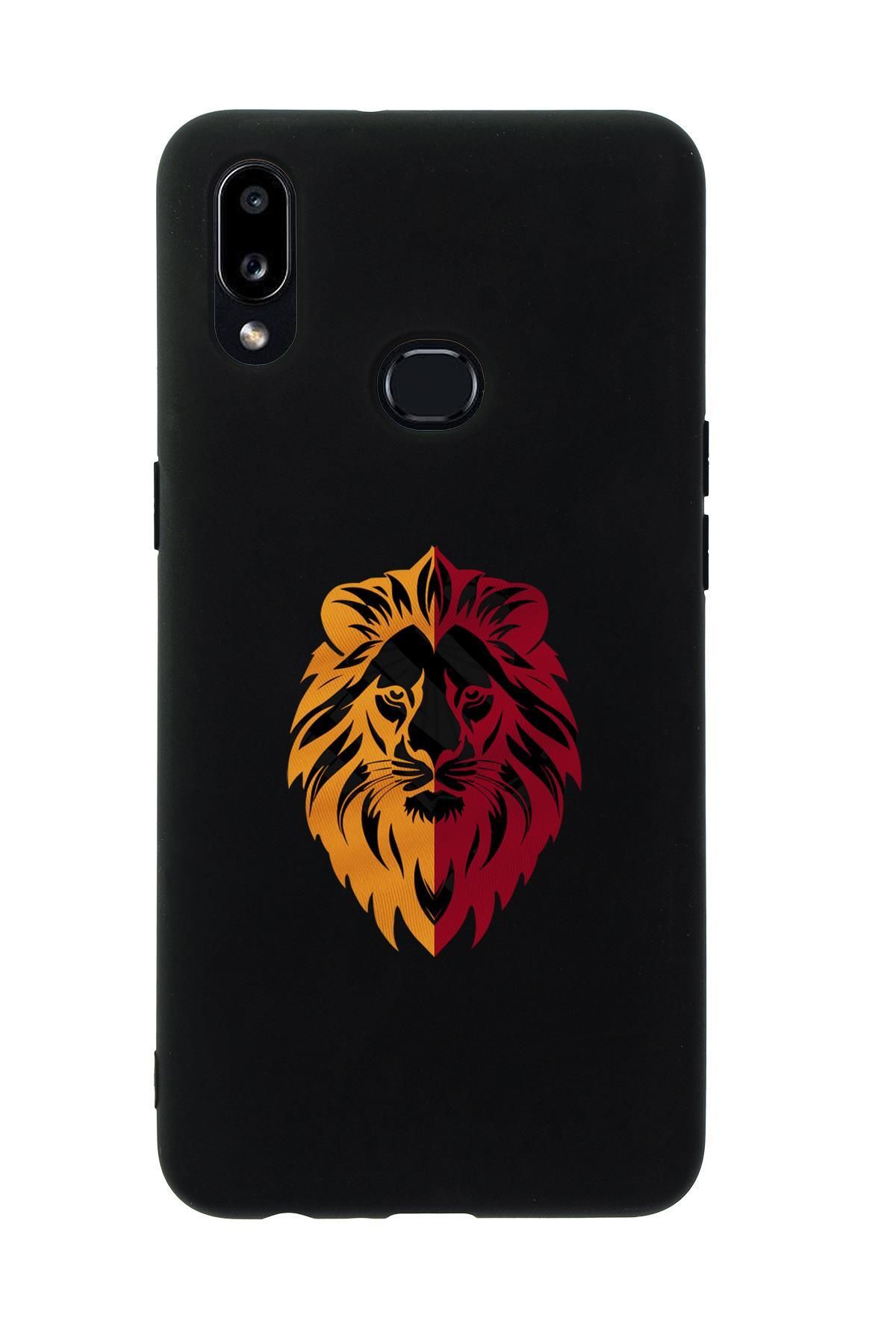 mooodcase Samsung A10s Uyumlu Sarı Kırmızı Aslan Desenli Premium Silikonlu Telefon Kılıfı