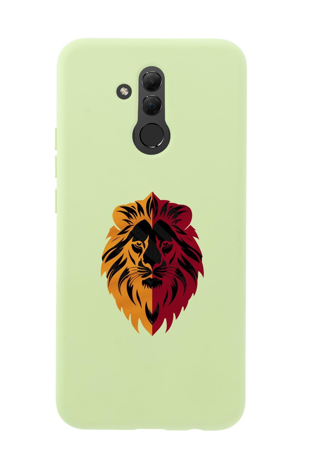 mooodcase Huawei Mate 20 Lite Uyumlu Sarı Kırmızı Aslan Desenli Premium Silikonlu Telefon Kılıfı