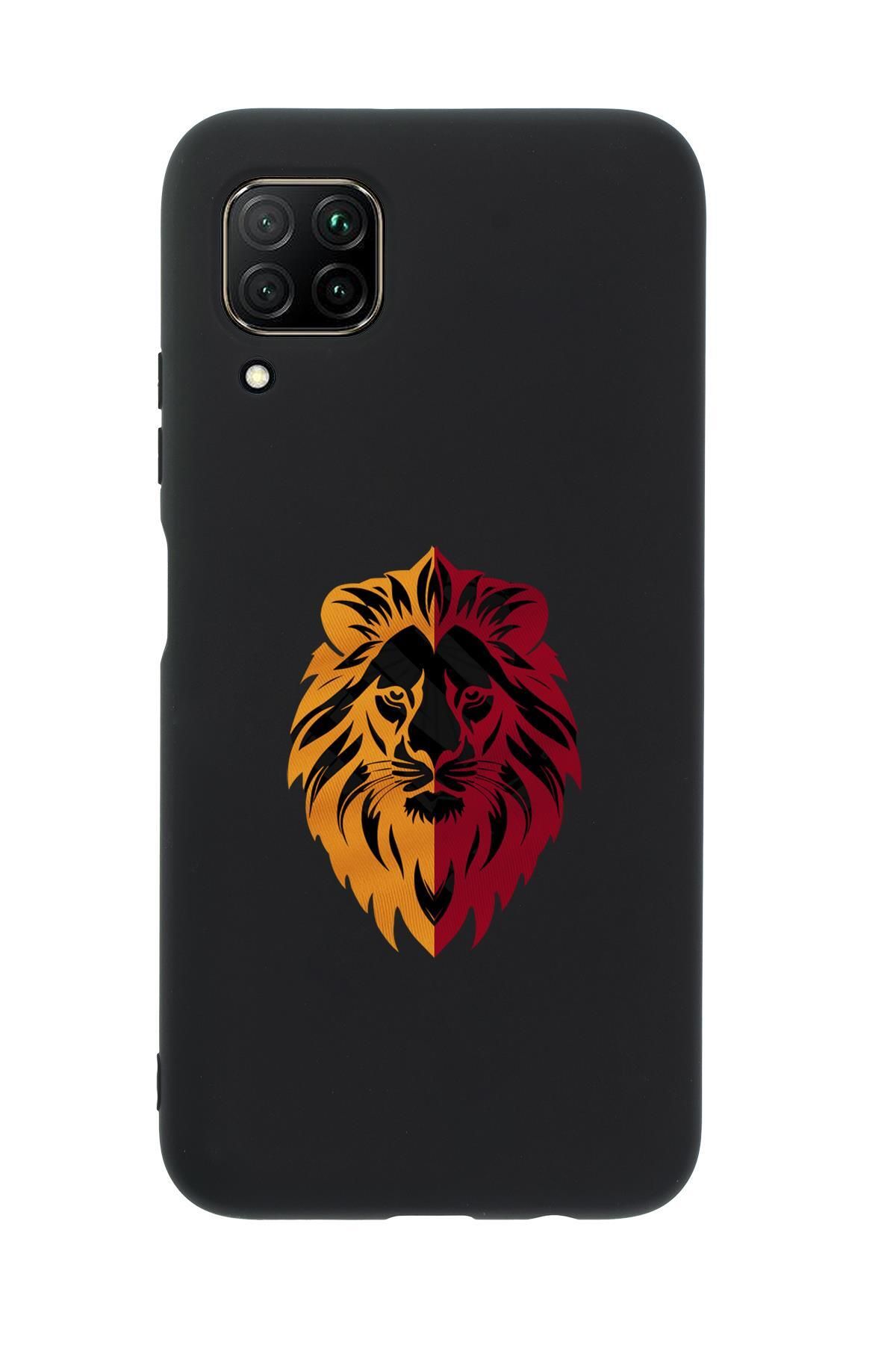 mooodcase Huawei P40 Lite Uyumlu Sarı Kırmızı Aslan Desenli Premium Silikonlu Telefon Kılıfı