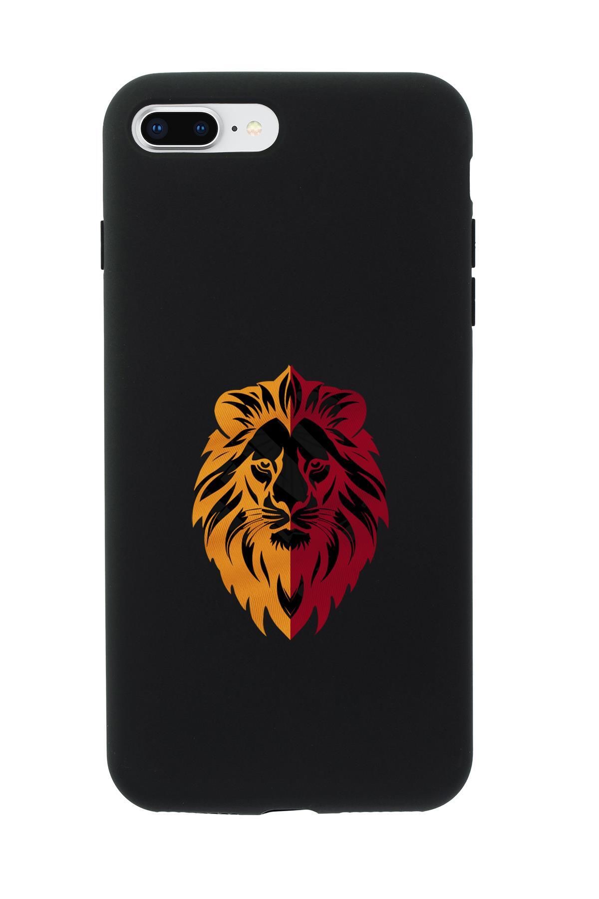 mooodcase iPhone 7 Plus Uyumlu Sarı Kırmızı Aslan Desenli Premium Silikonlu Telefon Kılıfı