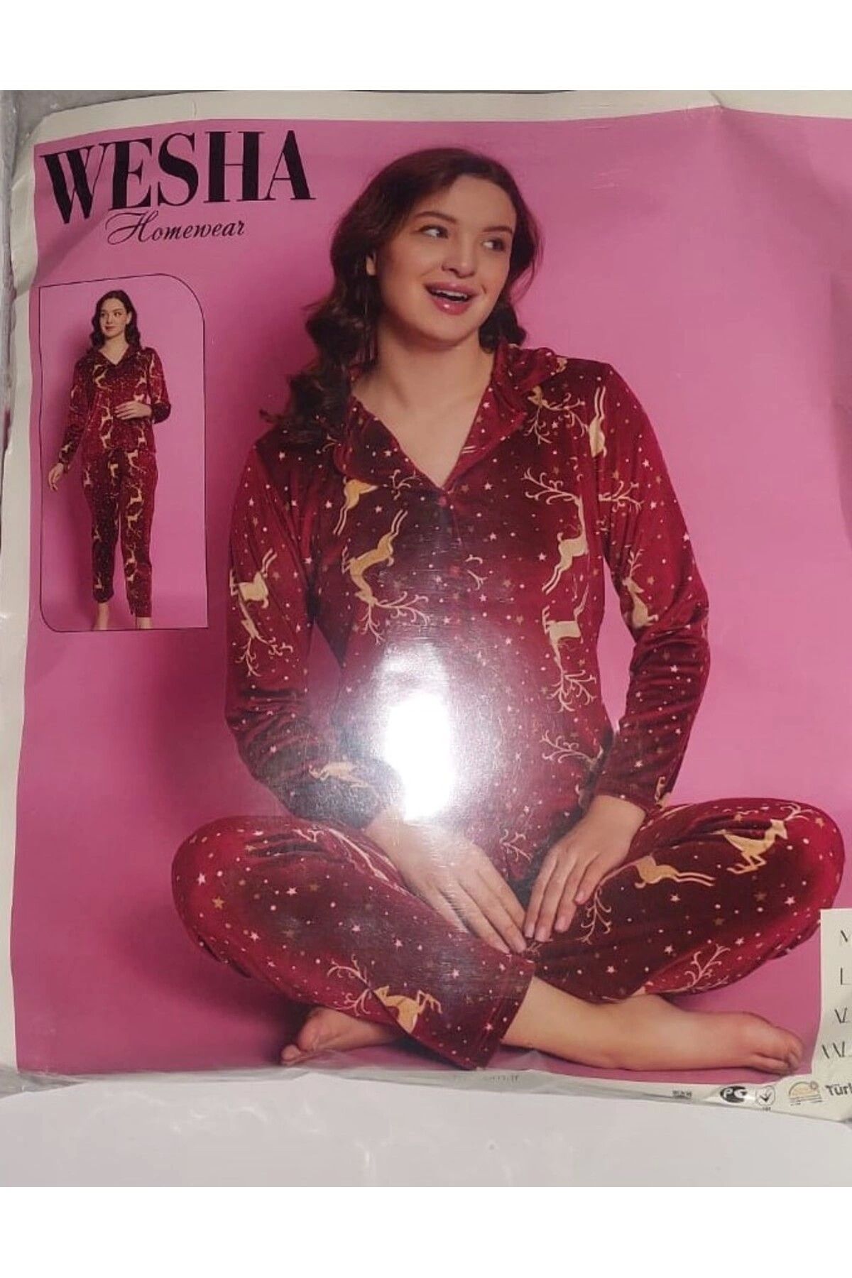 WESHA KADIN DÜĞMELİ PİJAMA TAKIM