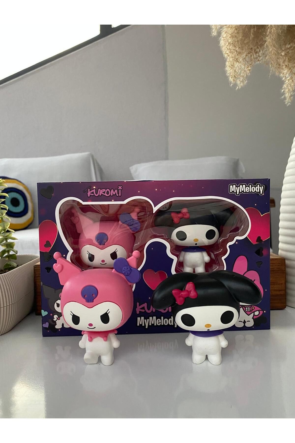 smilechild kuromi ve my melody, oyuncak 2 li kaliteli figür karakter