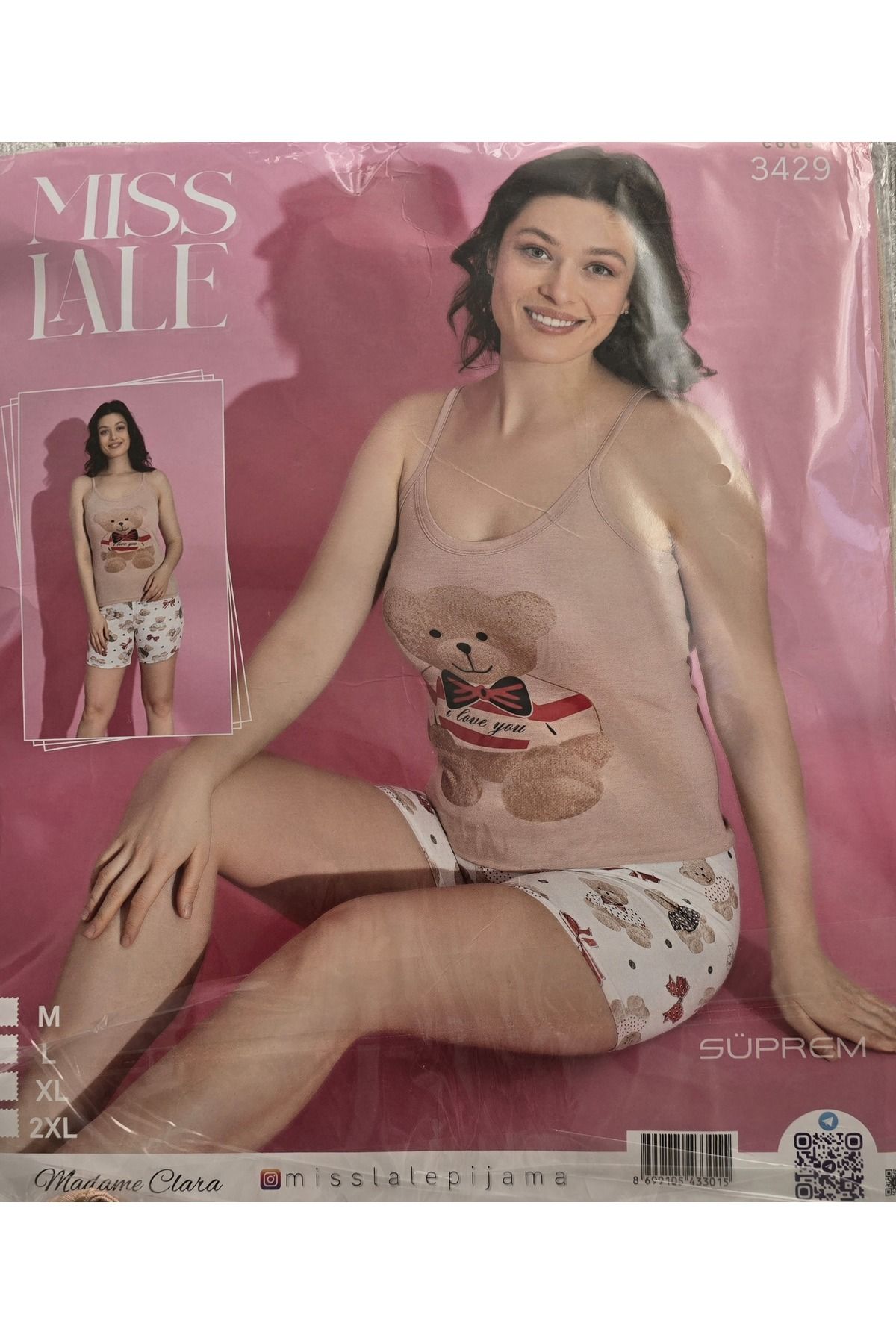 Miss Lale Pijama Kadın İp Askılı Şortlu Pijama Takımı