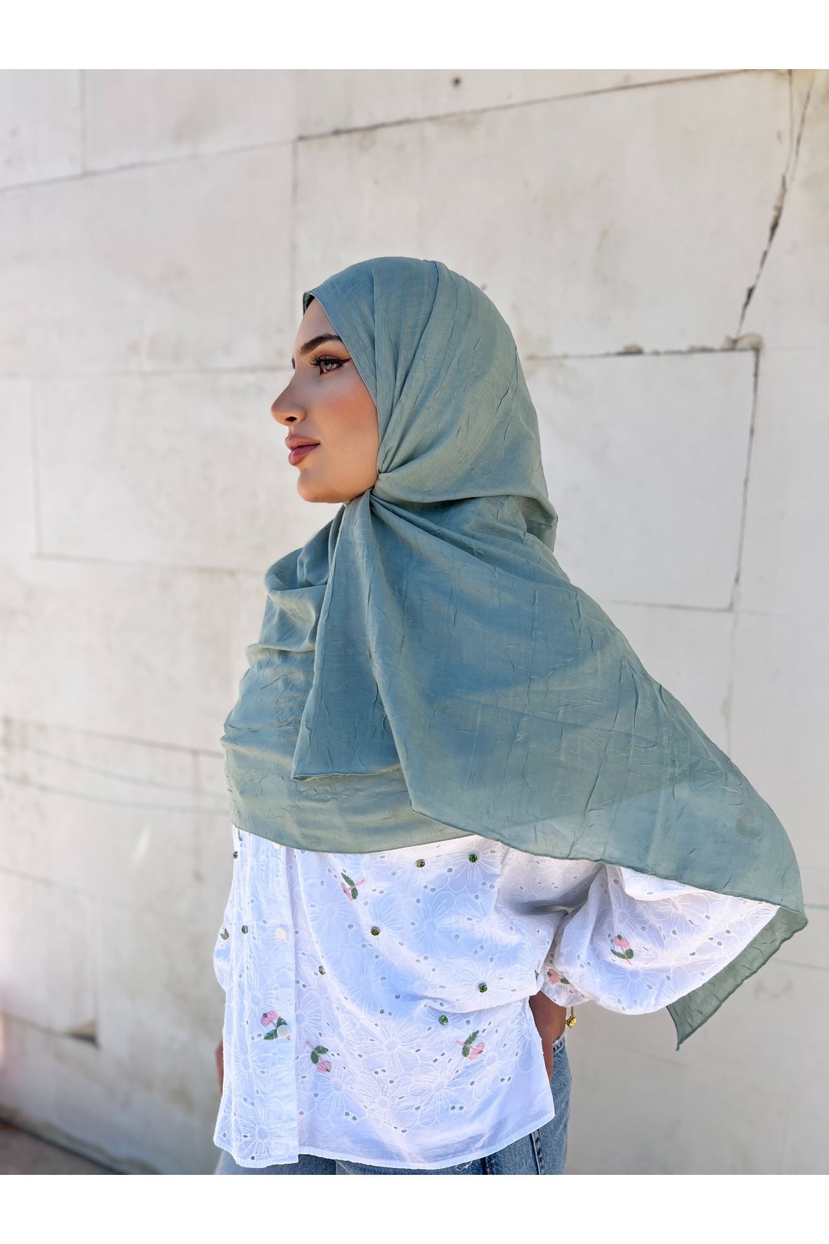 OKAY SCARFS OKAY BAMBU KRAŞ ŞAL NİL YEŞİLİ