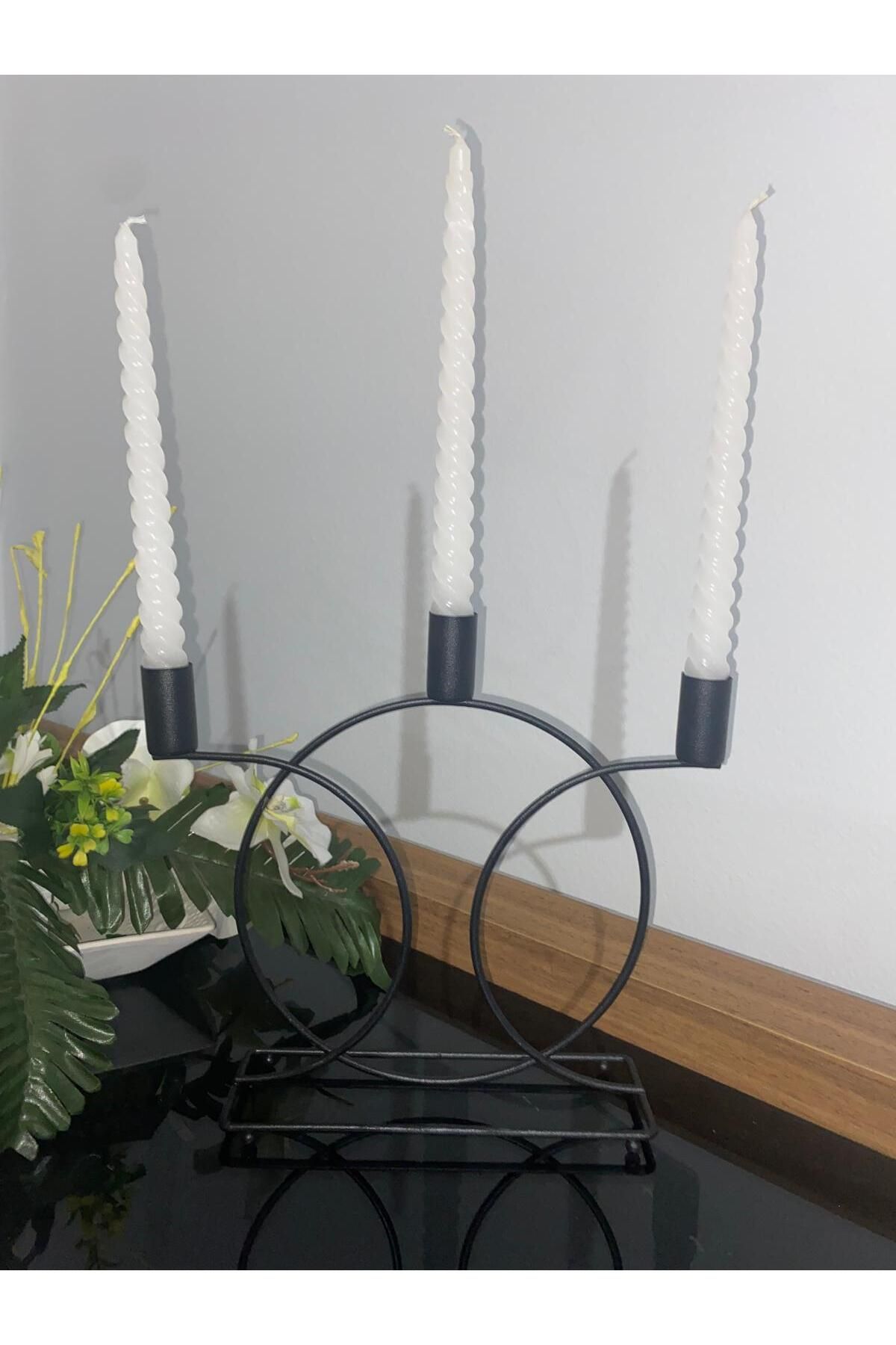 HOME ZDK AWM Geometrik 3 Lü Şamdan Mumluk