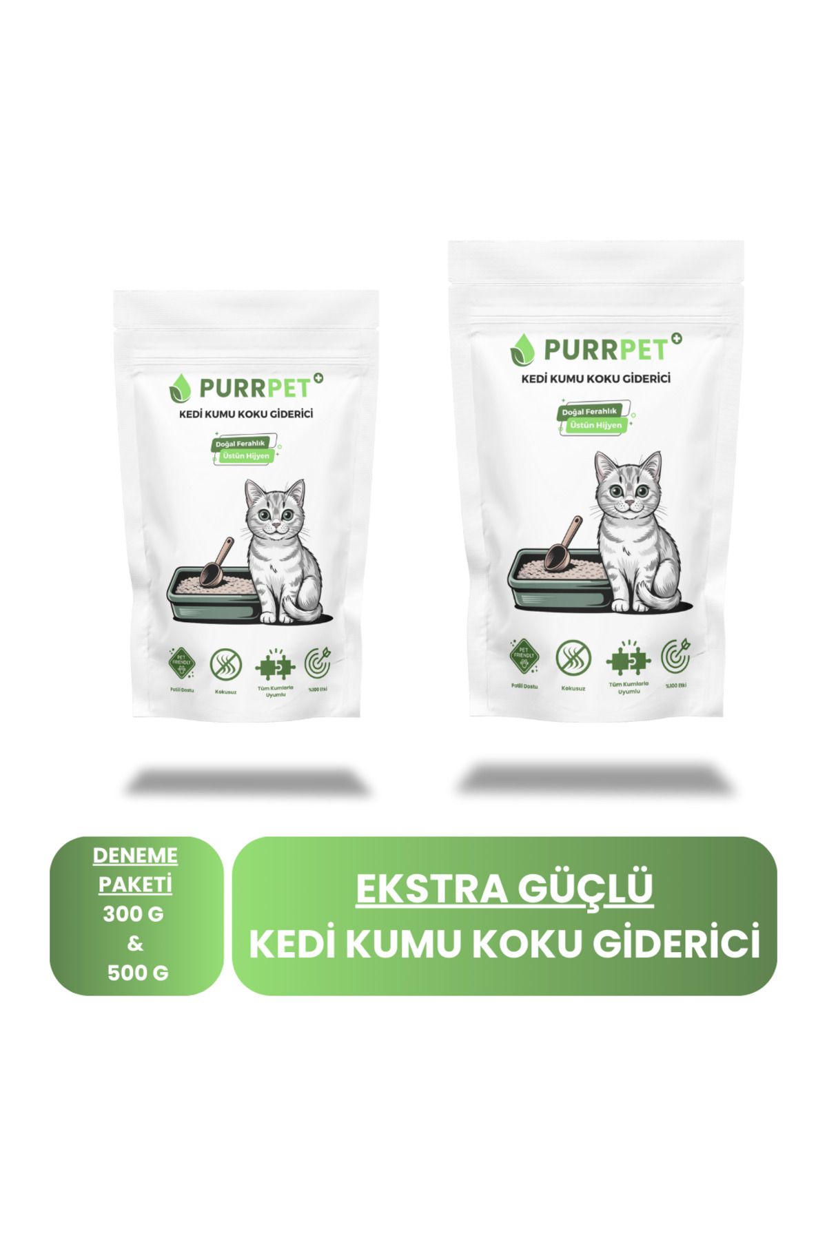 PurrPet Kedi Kumu Koku Giderici 300 & 500 G Deneme Paketi