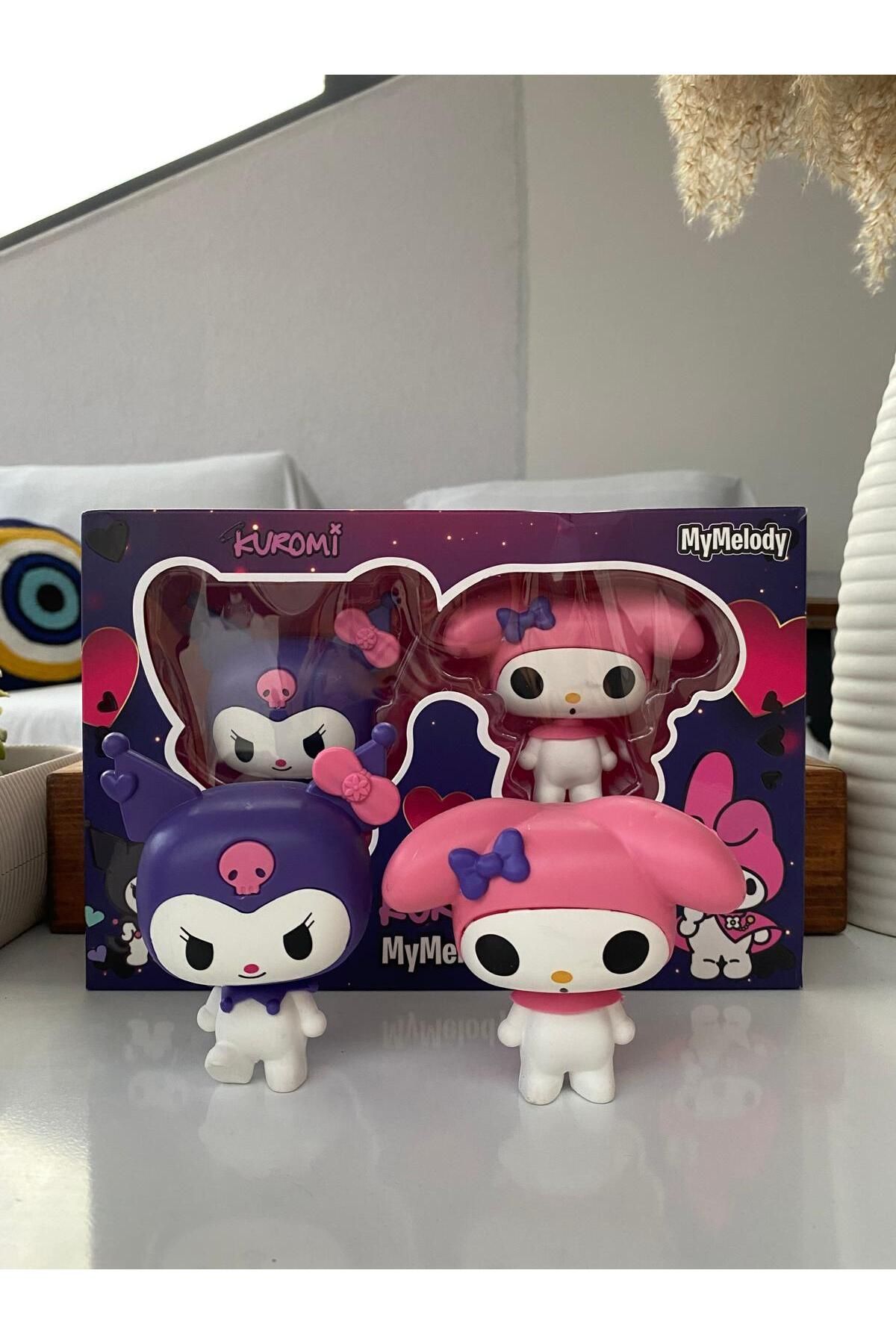 smilechild kuromi ve my melody, oyuncak 2 li kaliteli figür karakter