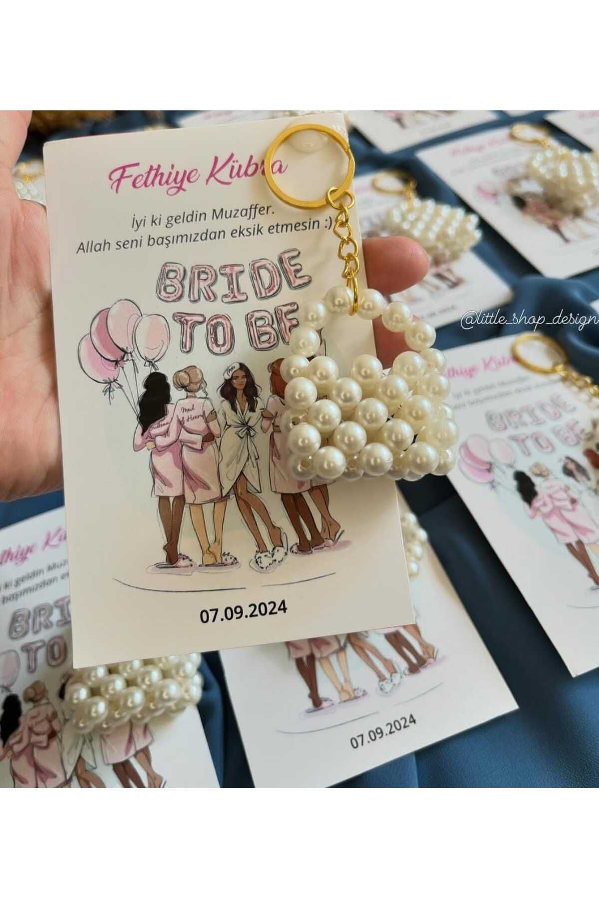 shop çanta modelli inci anahtarlık 15 adet