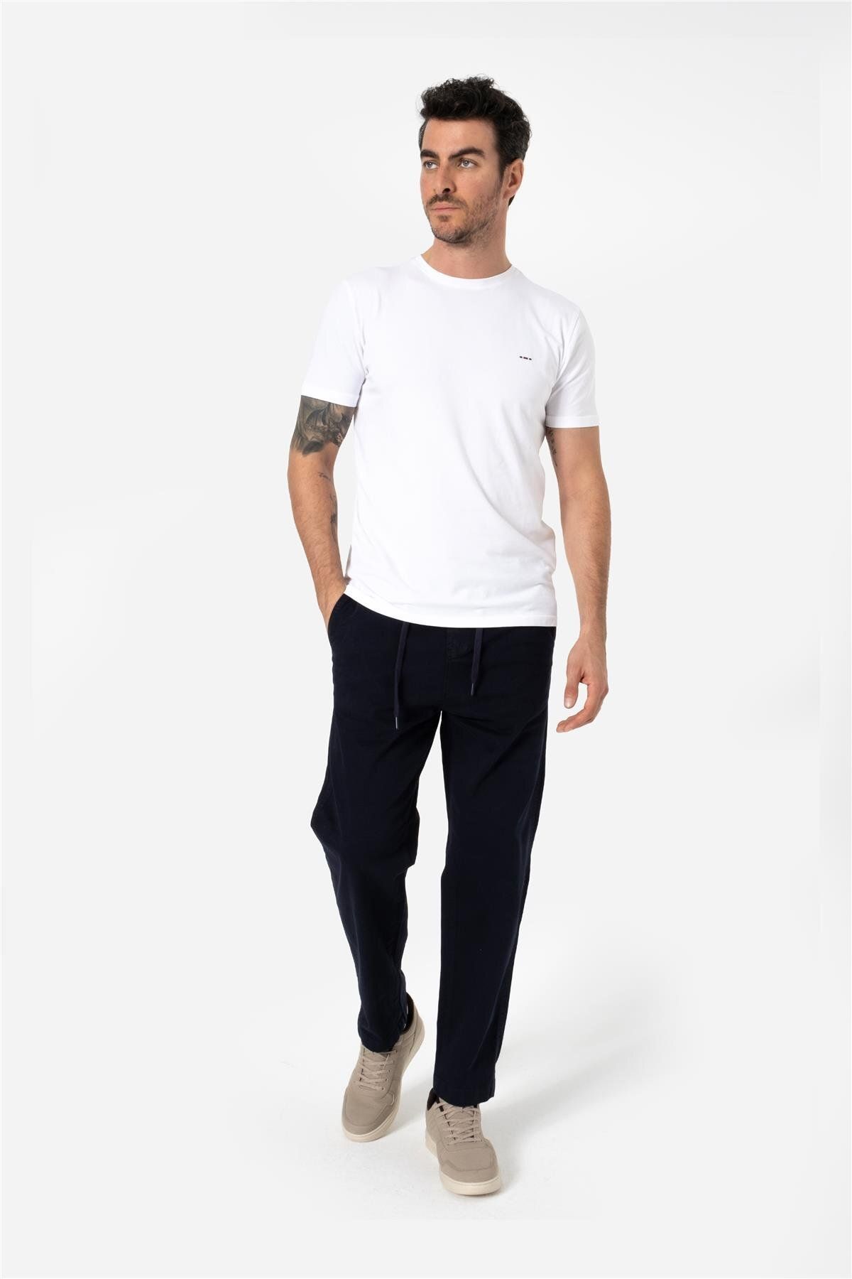 Brothers ERKEK RAHAT KESİM BELİ LASTİKLİ VE İPLİ BOL PAÇA YAN CEPLİ BAGGY PANTOLON ZANZI KOYU LACİVE