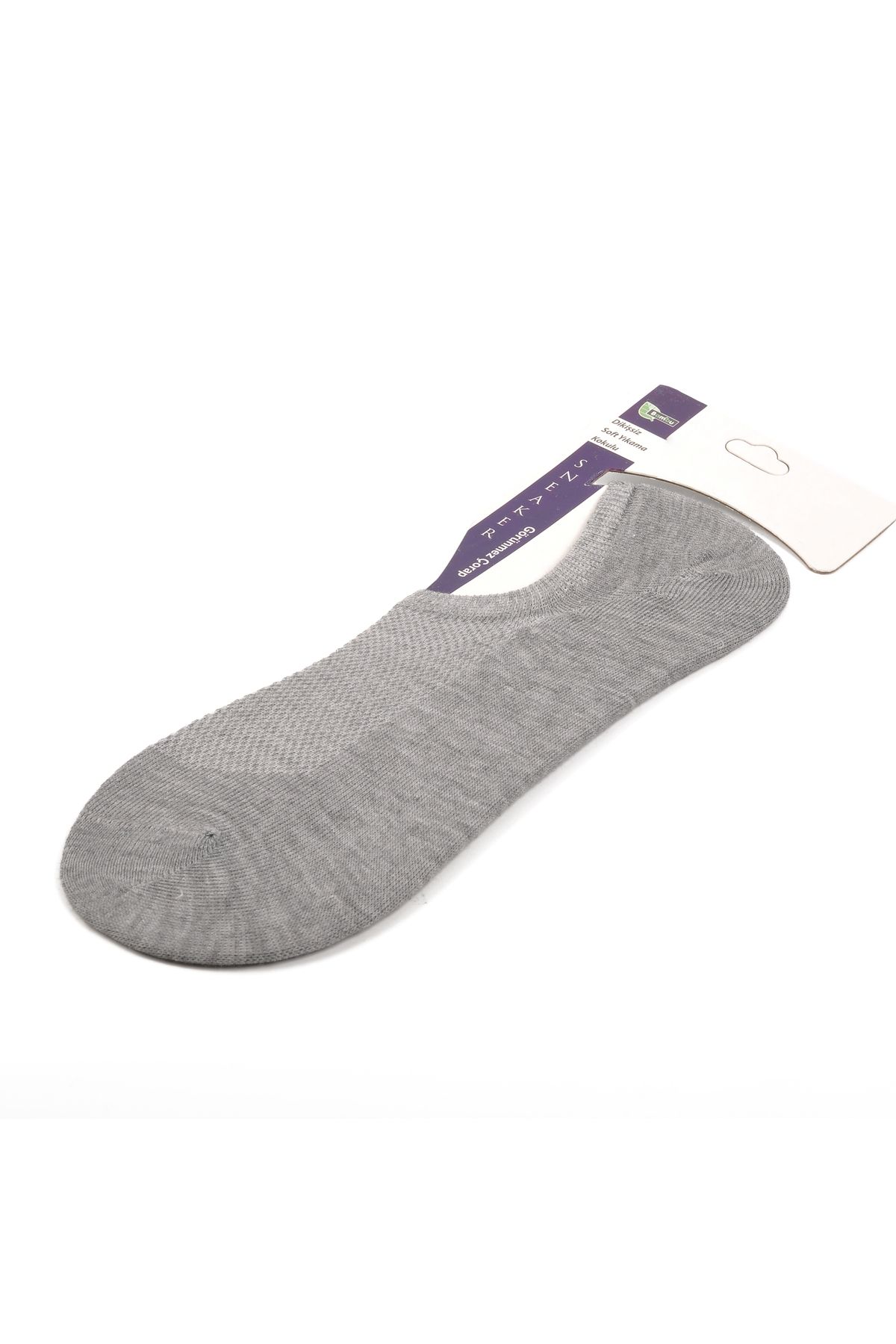 Aspor Gri Unisex Çorap Babet Çorap