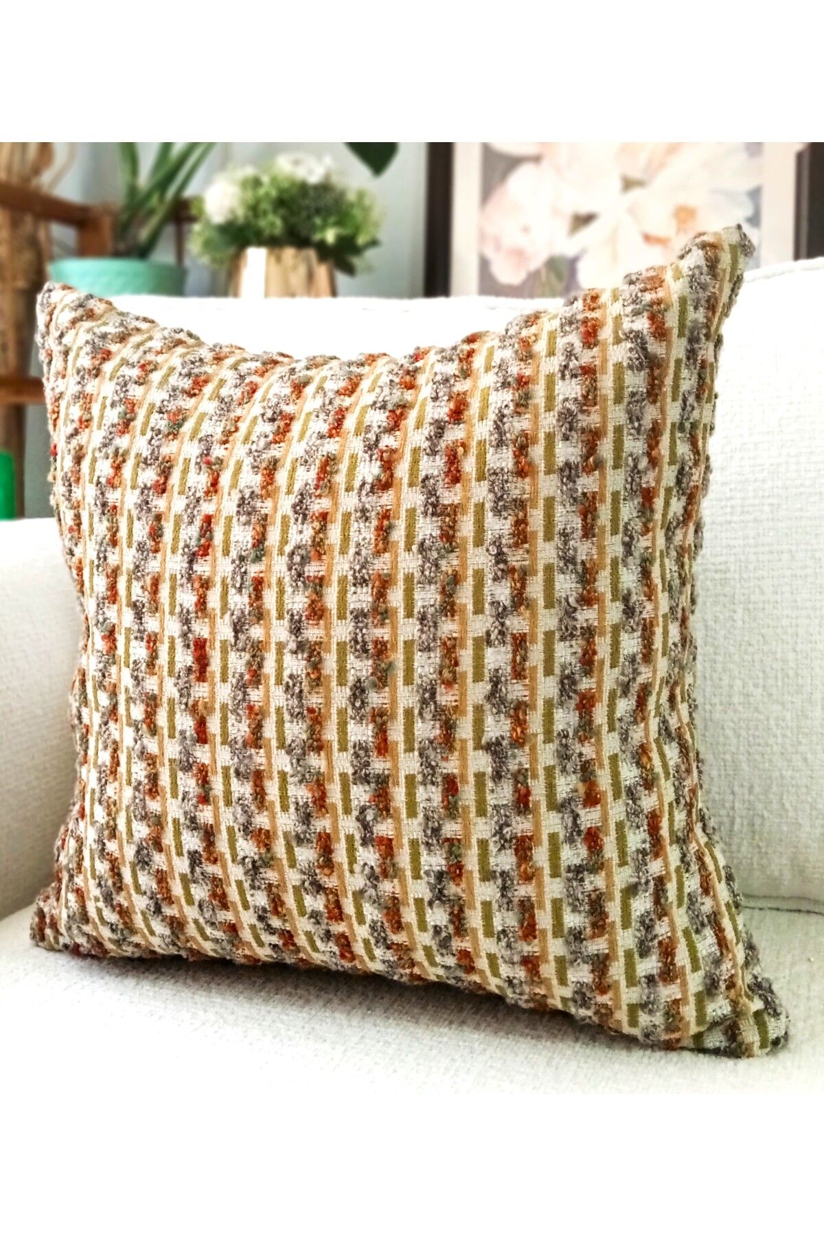 Gatta Bohem Desenli 2 li Lüks Kırlent Kılıfı 43x43 cm Dekoratif Yastık Kılıfı Seti