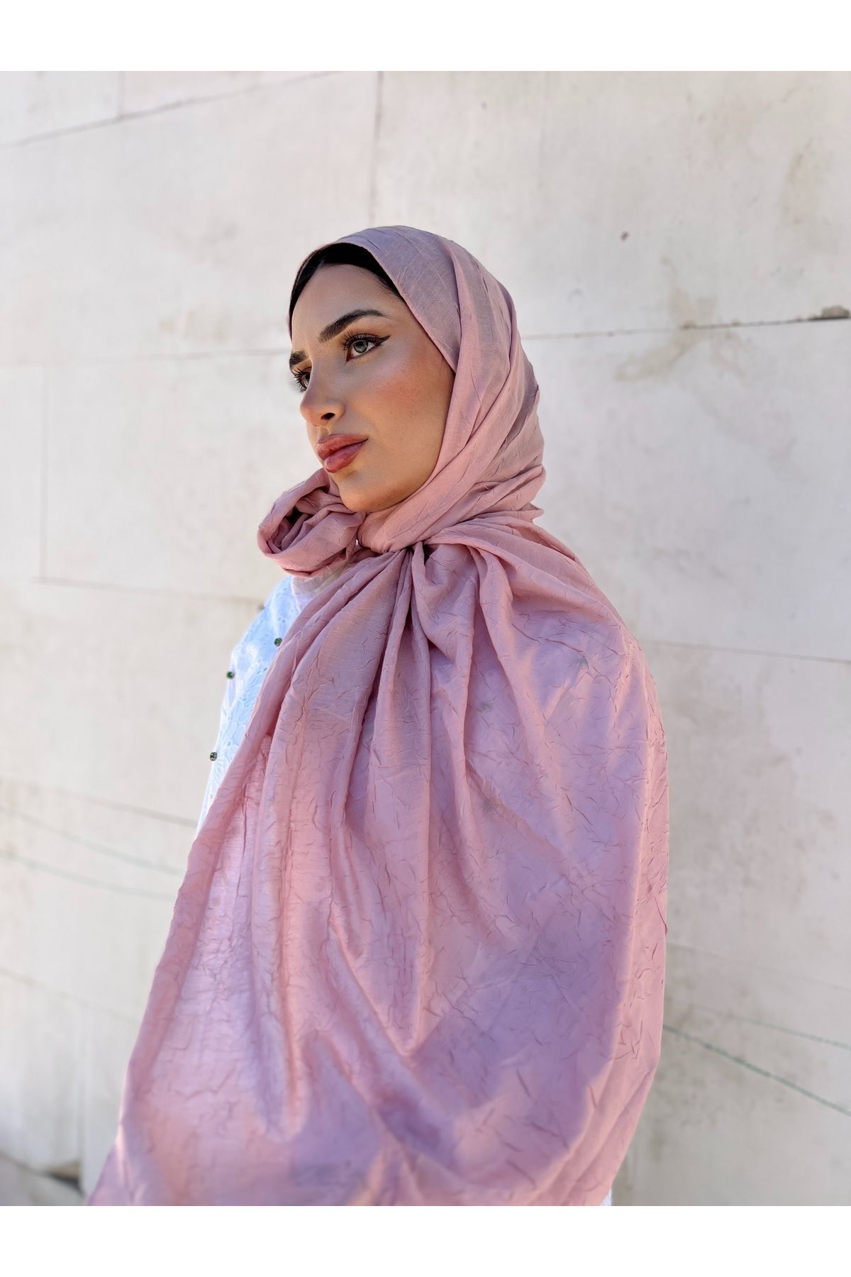 OKAY SCARFS OKAY BAMBU KRAŞ ŞAL PEMBE