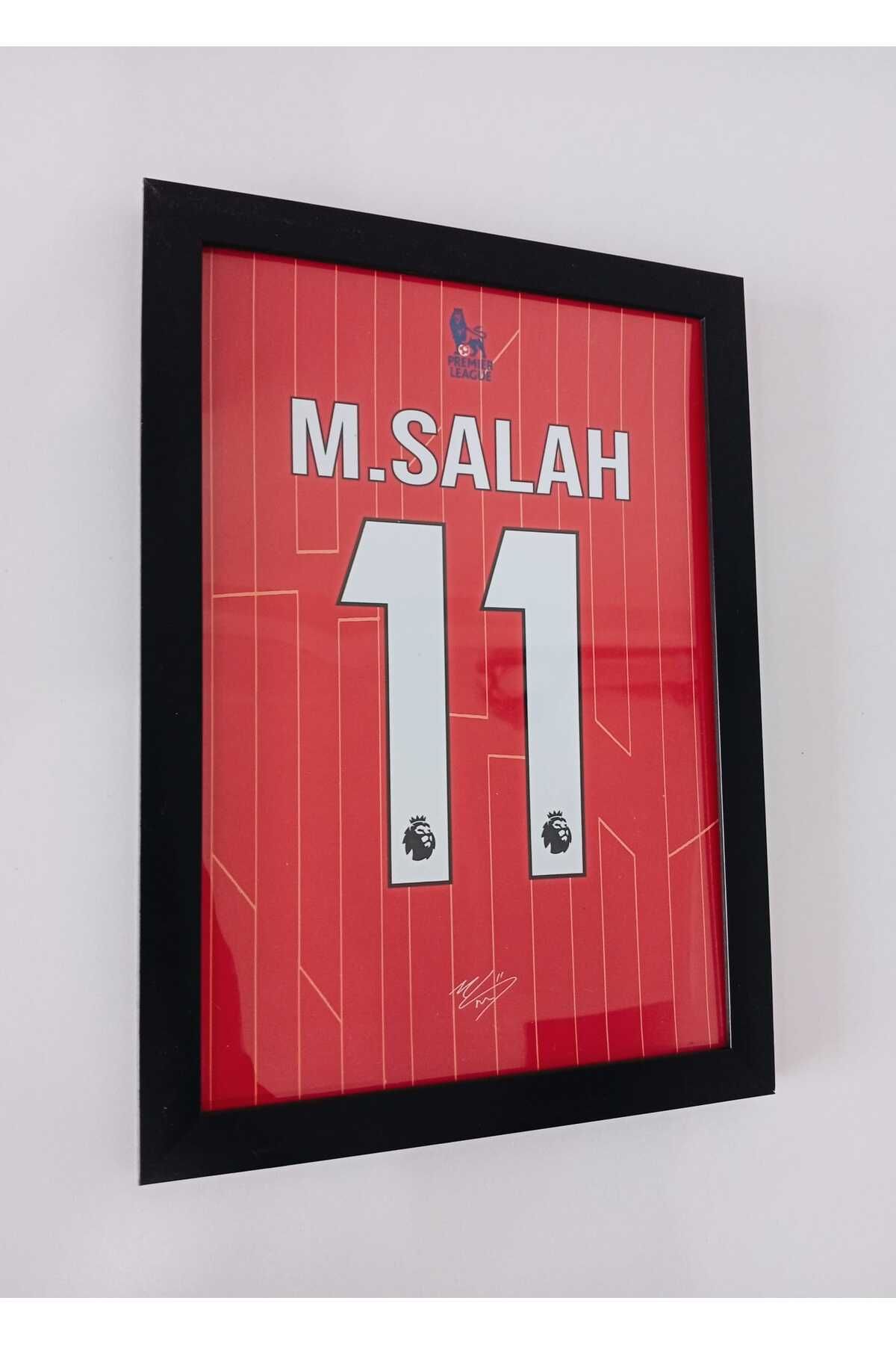 Erdizayn 30x40 cm Muhammed Salah Forma Tasarımlı Poster Tablo 1 mm Şeffaf PVC Korumalı Çerçeveli Tablo