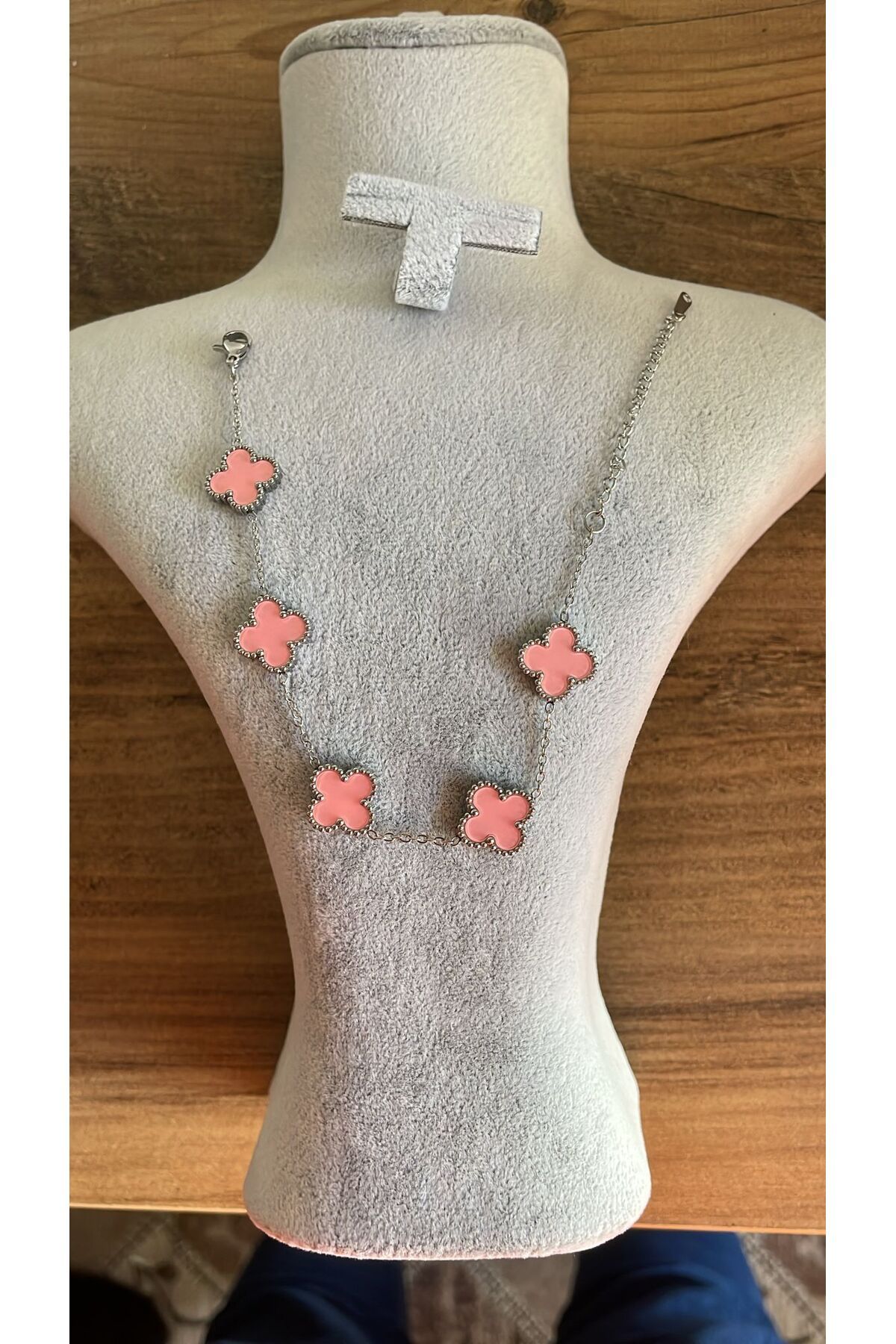 stainles steel KADIN PEMBE YONCA ÇELİK BİLEKLİK