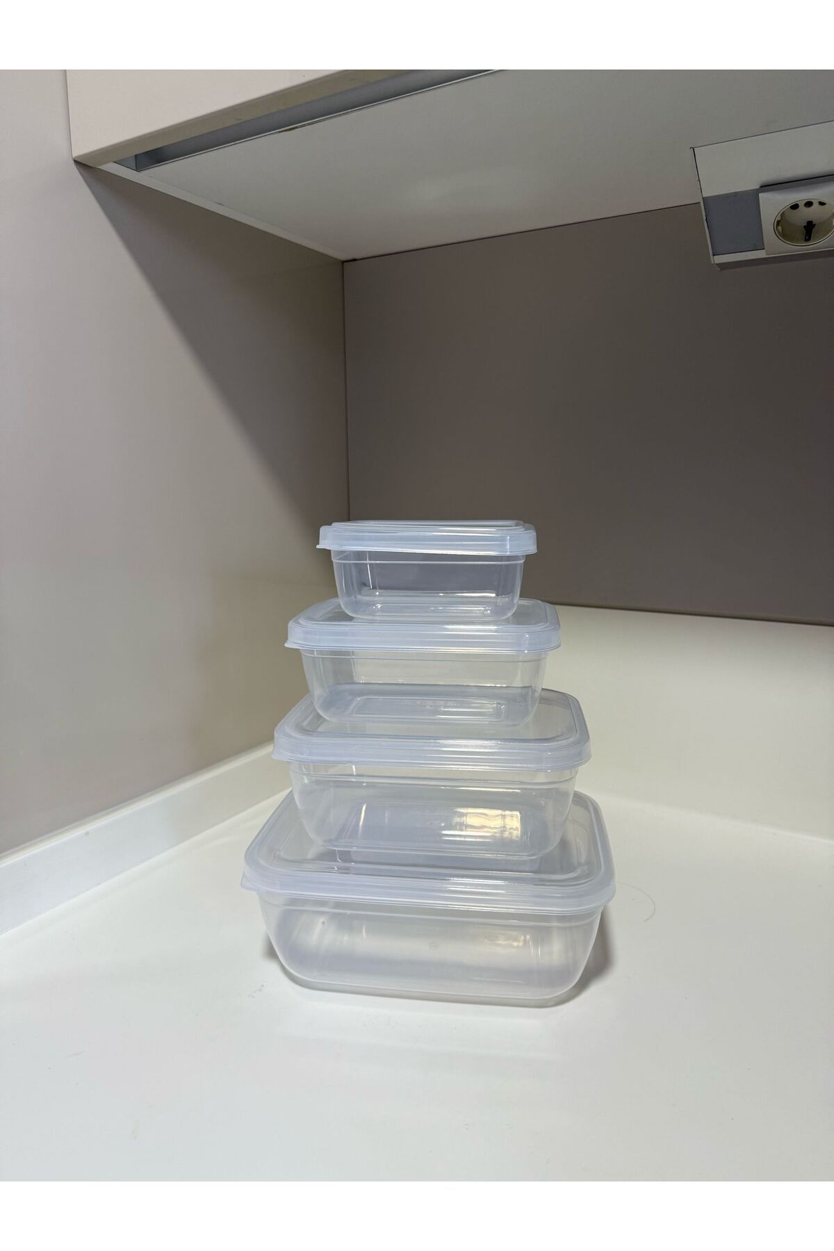 Tercih Home-Set of 4 Transparent Storage Containers Suitable for Microwave and Diffracted (2.3Lt+1.5Lt+0.9Lt+0.5Lt) 2