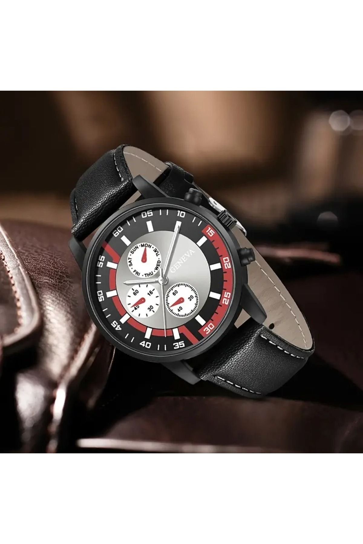 Feron accessories Erkek Deri Kordon Spor Saat - 3 Farklı Renk Seçeneği TM-507