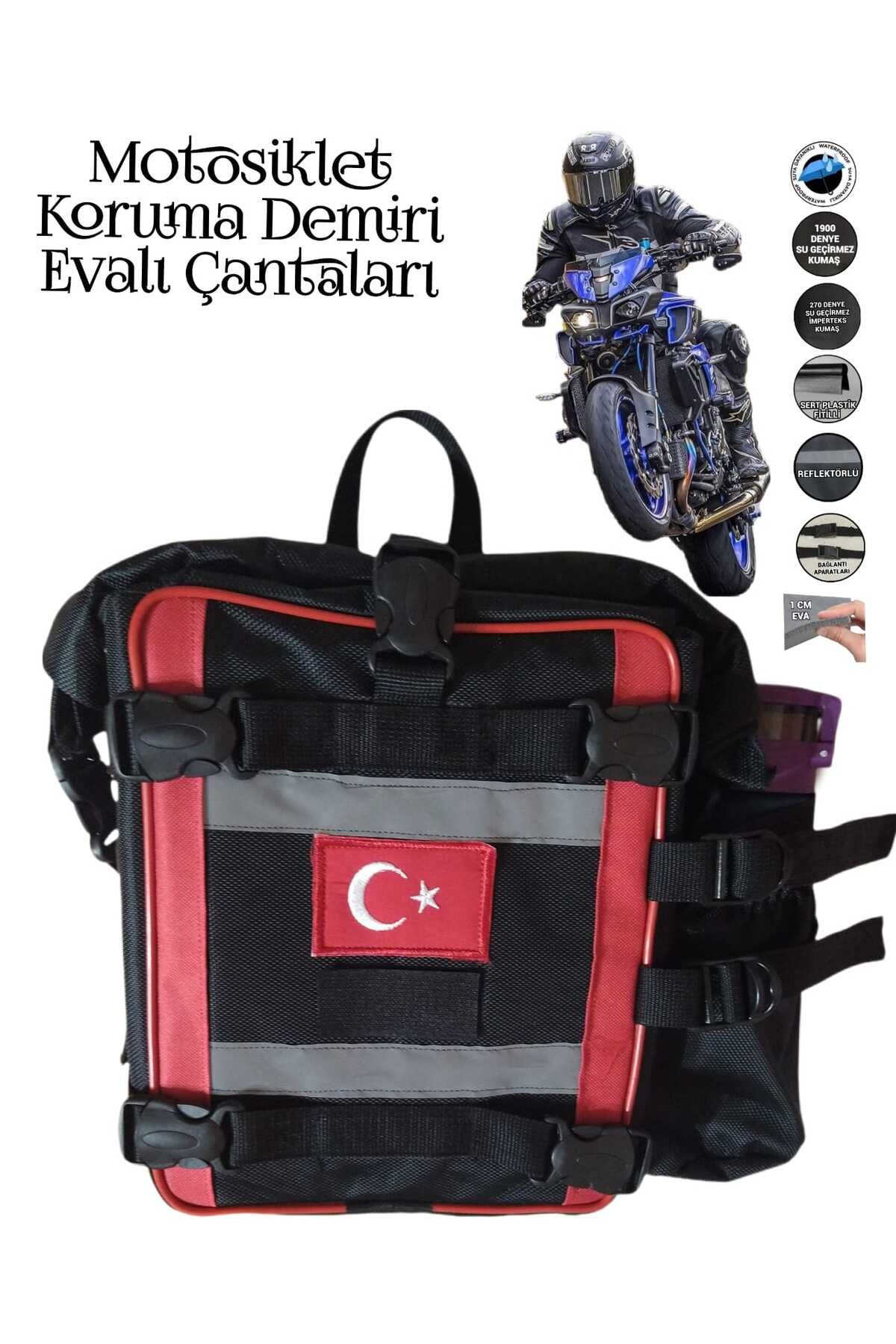 SEVBAGS motosiklet ön koruma demiri çantaları dikdörtgen evalı