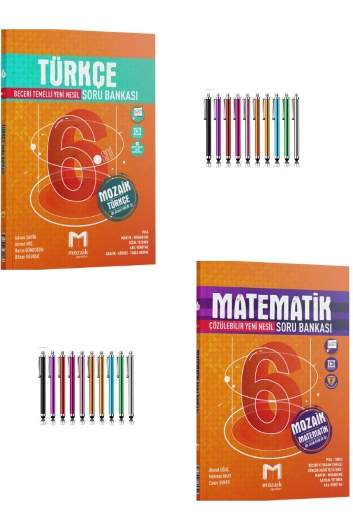 Marsis Yayınları Mozaik 6.Sınıf Türkçe-Matematik Soru Bankası Seti+Dokunmatik Kalem