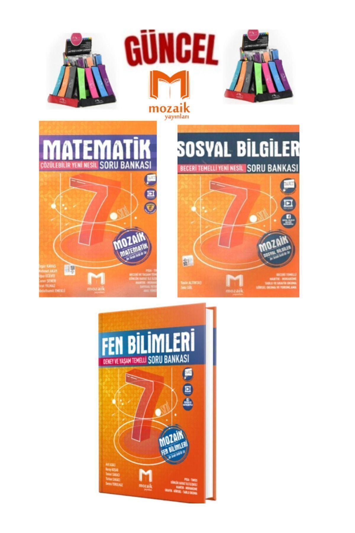 Marsis Yayınları Mozaik 7.Sınıf Matematik-Sosyal-Fen Video Çözümlü Soru Bankası Seti+Kalemlik
