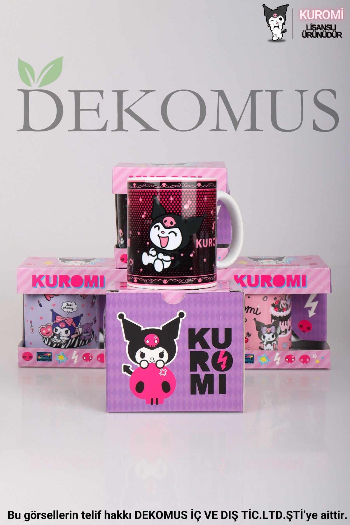 kuromi DEKOMUS İLE LİSANSLI YENİ SEZON KUROMI "TEKLİ" PORSELEN KUPA