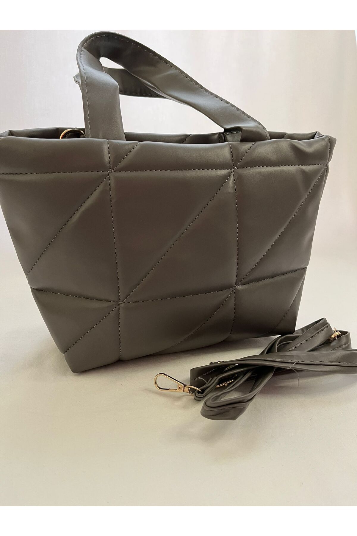 GlamShop Kadın Ayarlanabilir Suni Deri Desenli Omuz ve El Çantası