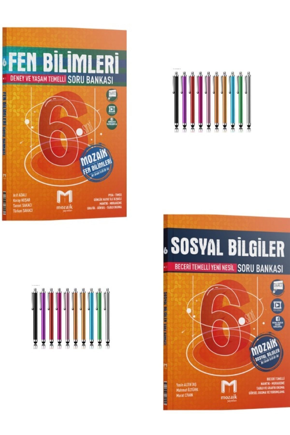 Marsis Yayınları Mozaikmüfredat 6.Sınıf Fen-Sosyal Soru Bankası Seti+Dokunmatik Kalem