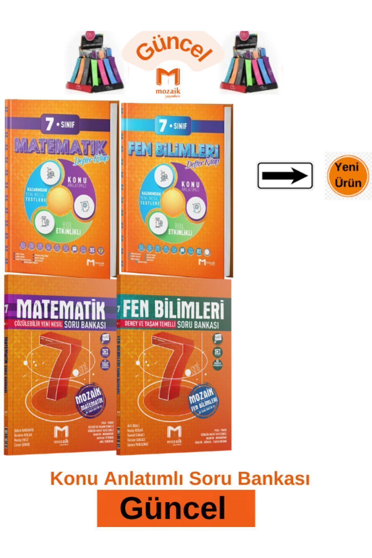 Marsis Yayınları Mozaik 7.Sınıf Fen-Matematik Konu Anlatım Etkinlikli Defter Kitap-Soru Bankası Seti+Kalemlik