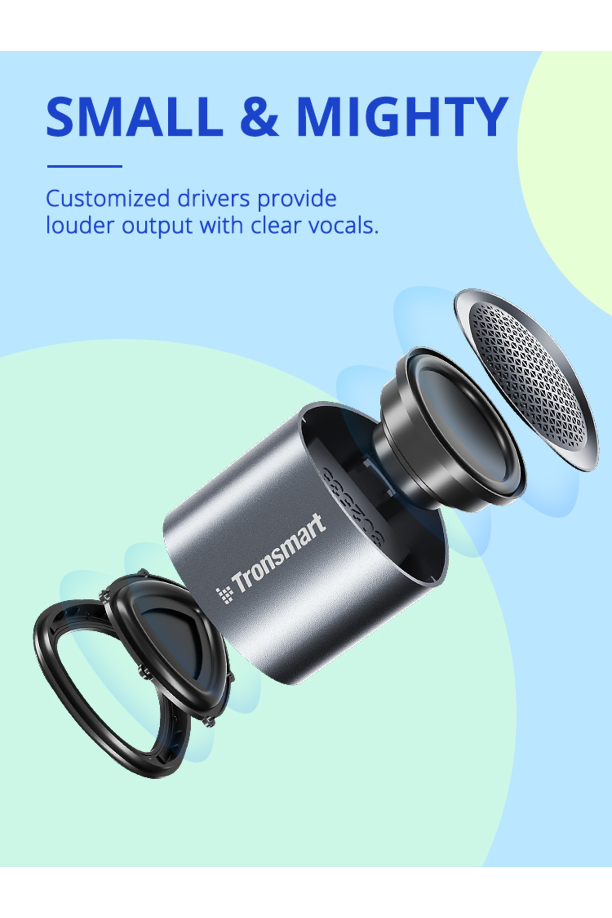 Tronsmart-مكبر صوت ترونسمارت نيمو صغير محمول بتقنية البلوتوث، مقاوم للماء IPX7، بطارية تدوم حتى 12 ساعة، إقران ستيريو - أسود 6