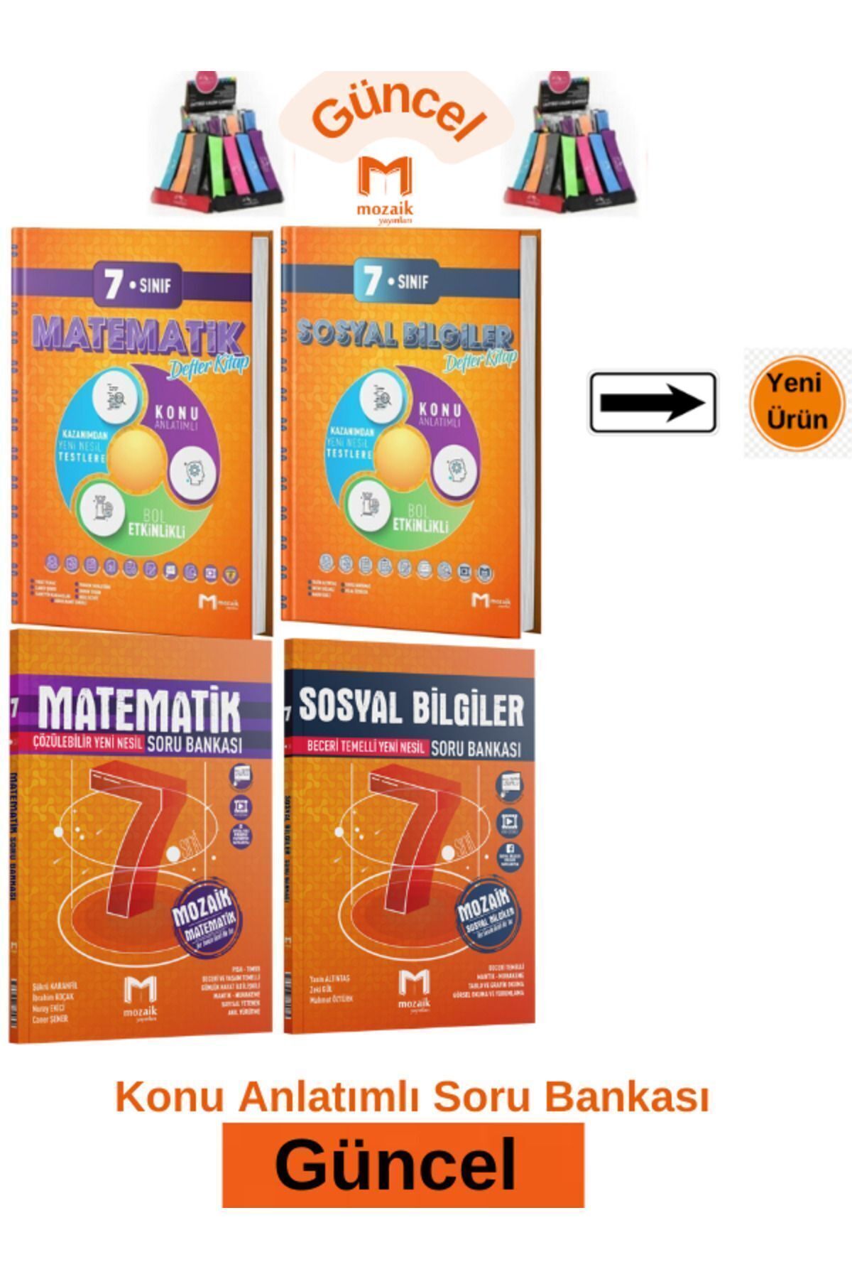Marsis Yayınları Mozaik 7.Sınıf Matematik-Sosyal Konu Anlatım Etkinlikli Defter Kitap-Soru Bankası Seti+Kalemlik