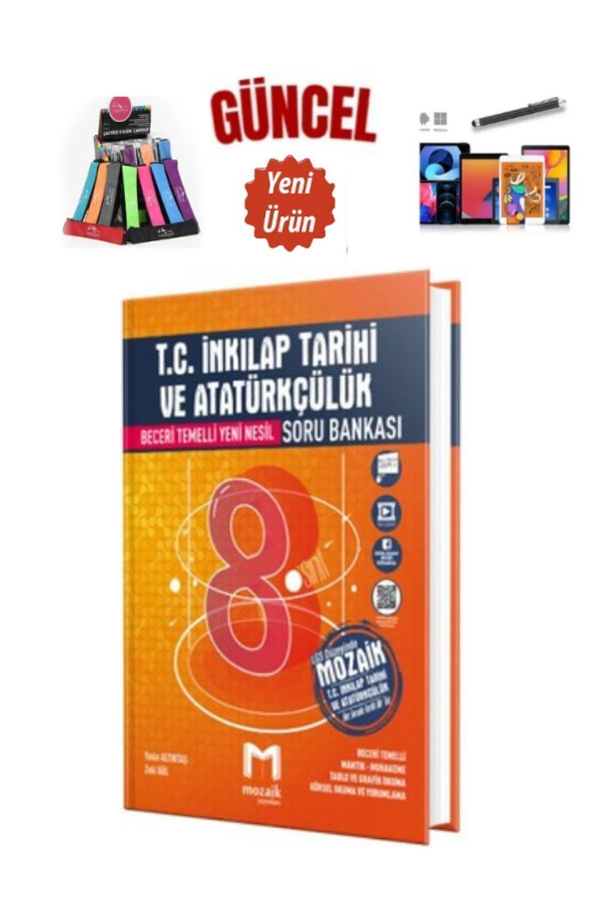 Marsis Yayınları Mozaik 8.Sınıf LGS TC İnkılap Tarihi ve Atatürkçülük Soru Bankası Beceri Temelli+Kalemlik+Kalem